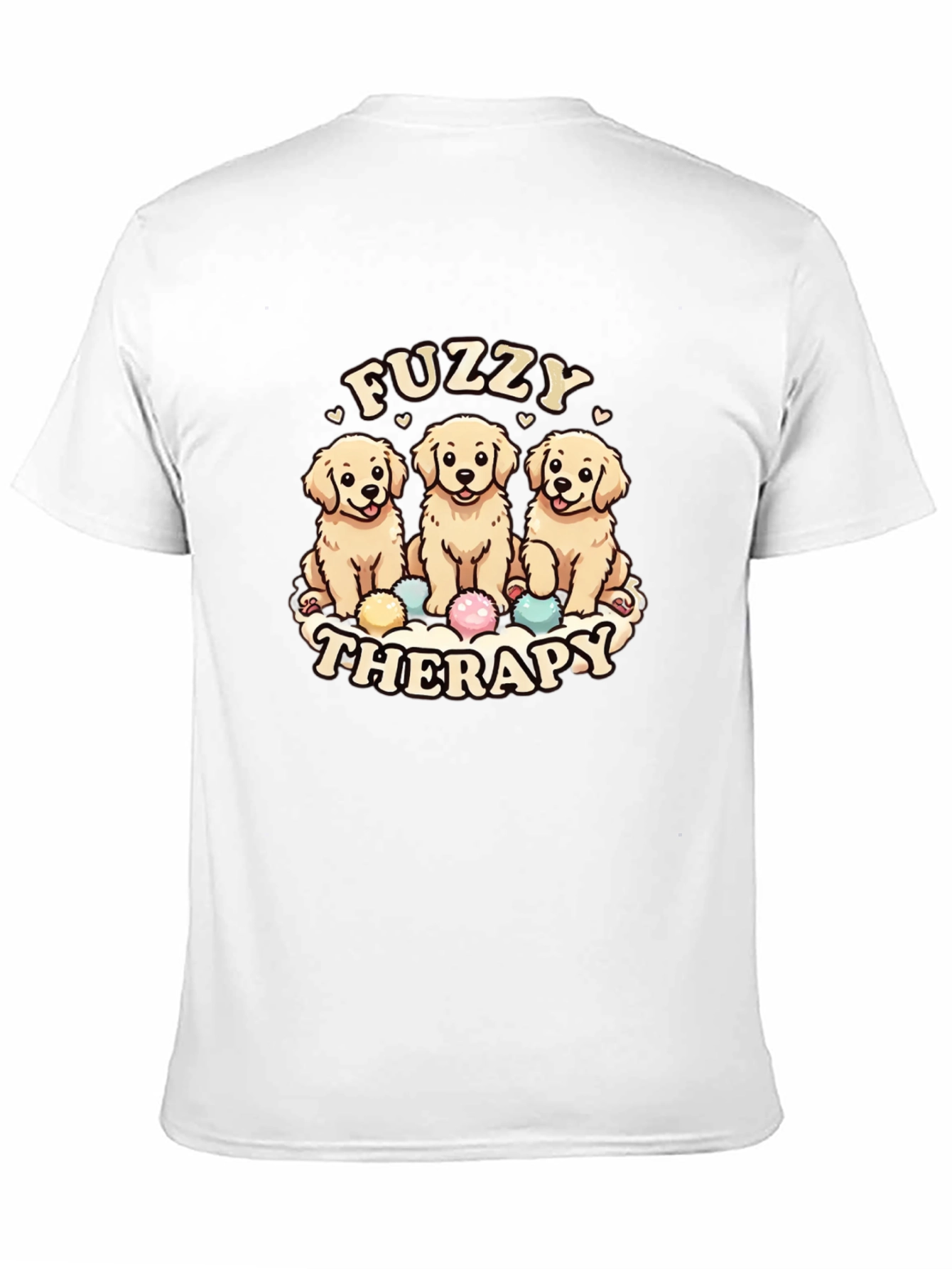 Fuzzy Therapy Dog T-Shirt - Cute Golden Retriever Tee