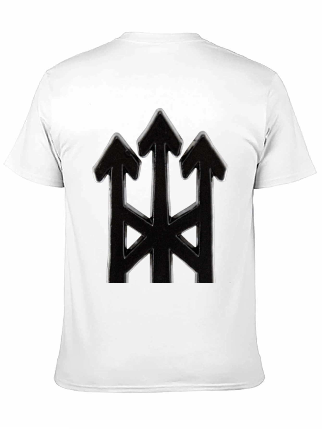 Stylized Trident Graphic Black T-Shirt