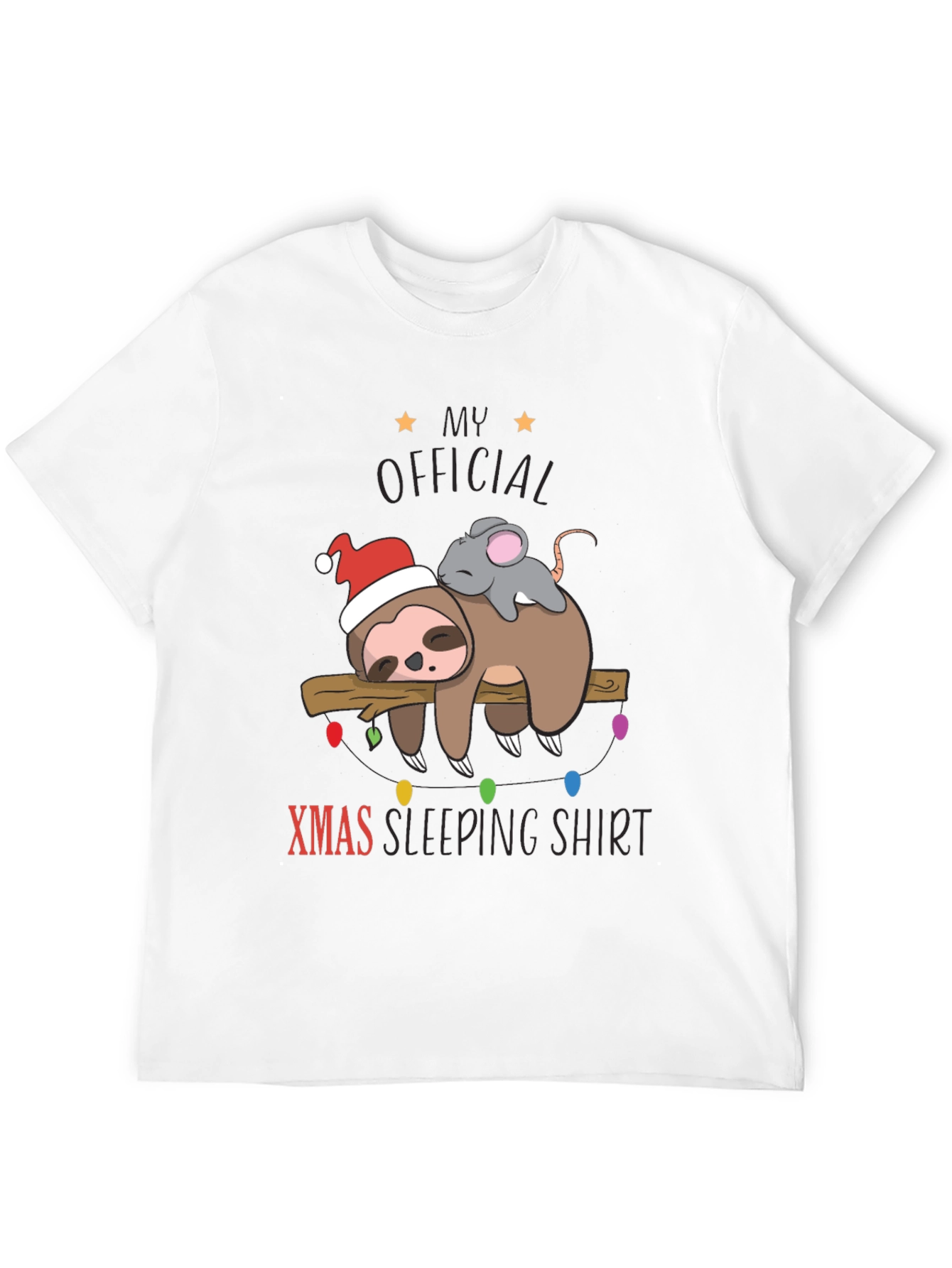 Funny Sloth Xmas Sleeping Shirt