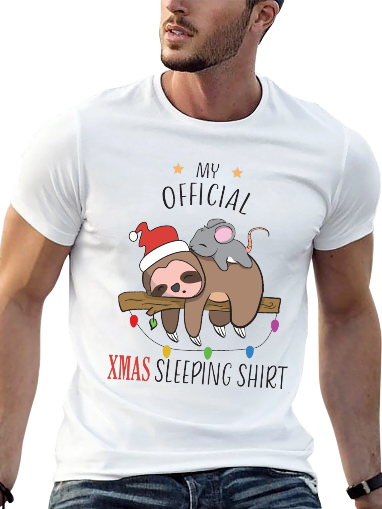 Funny Sloth Xmas Sleeping Shirt