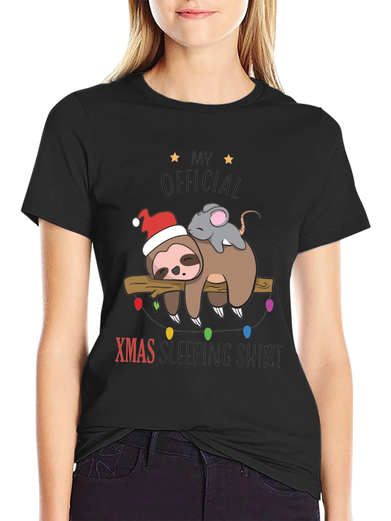 Funny Sloth Xmas Sleeping Shirt