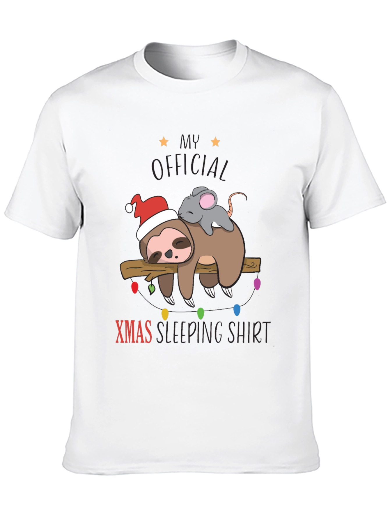 Funny Sloth Xmas Sleeping Shirt