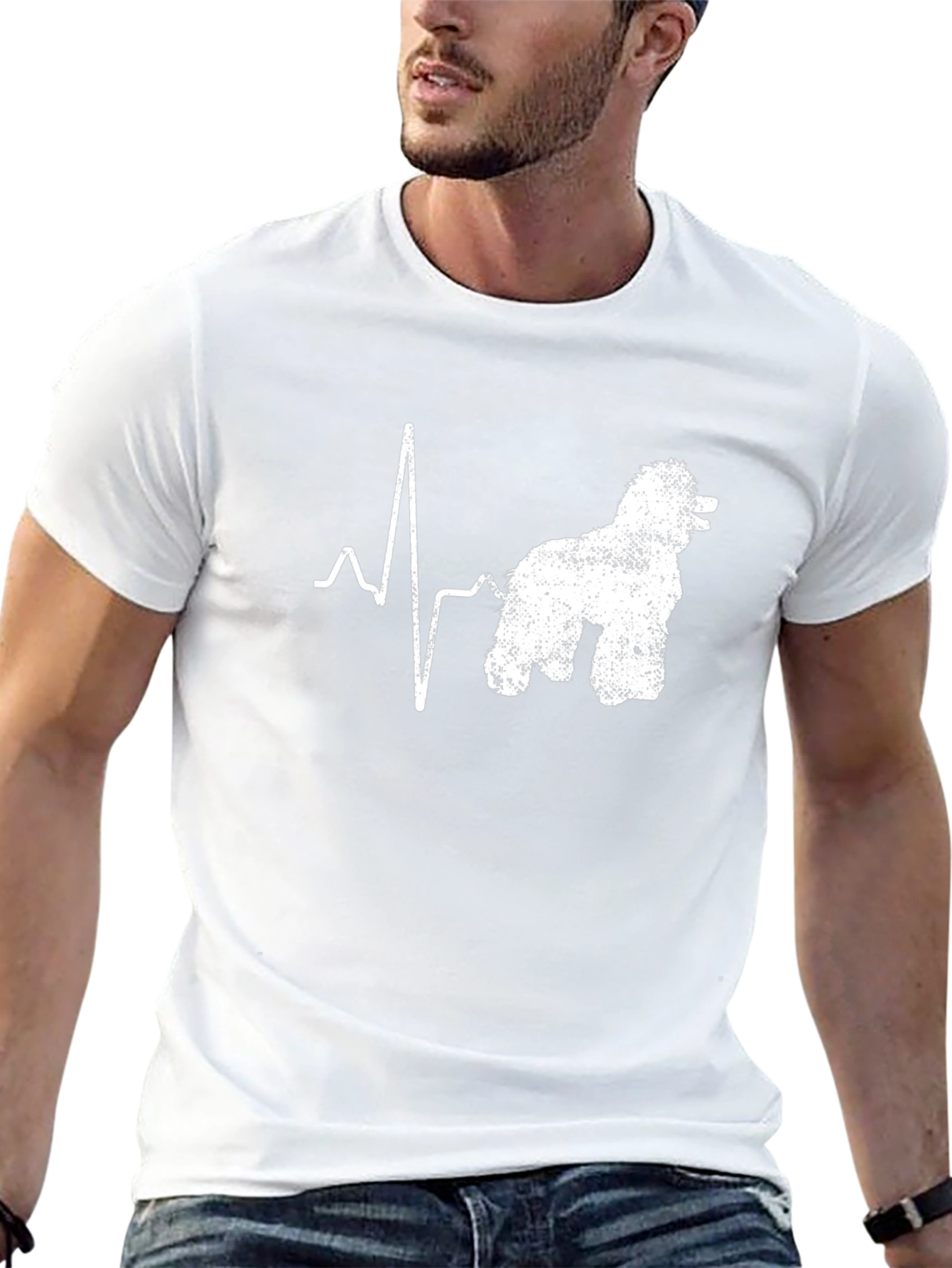 Dog Heartbeat T-Shirt - Black Cotton Tee