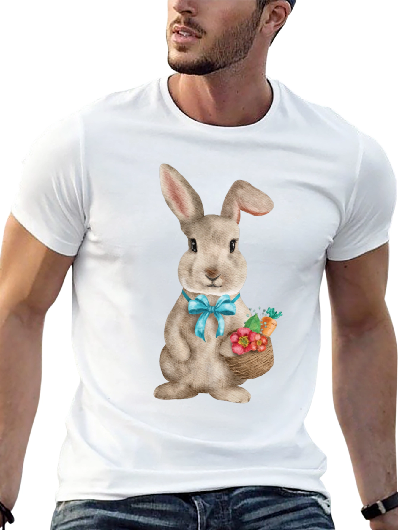 Easter Bunny T-Shirt Cute Rabbit with Basket