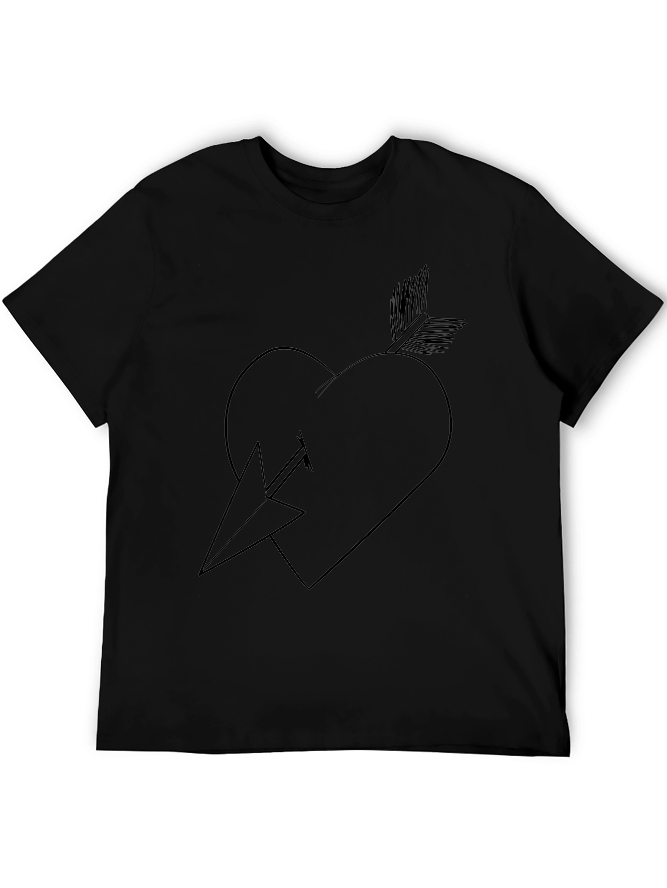 Heart Arrow Graphic Black Tee