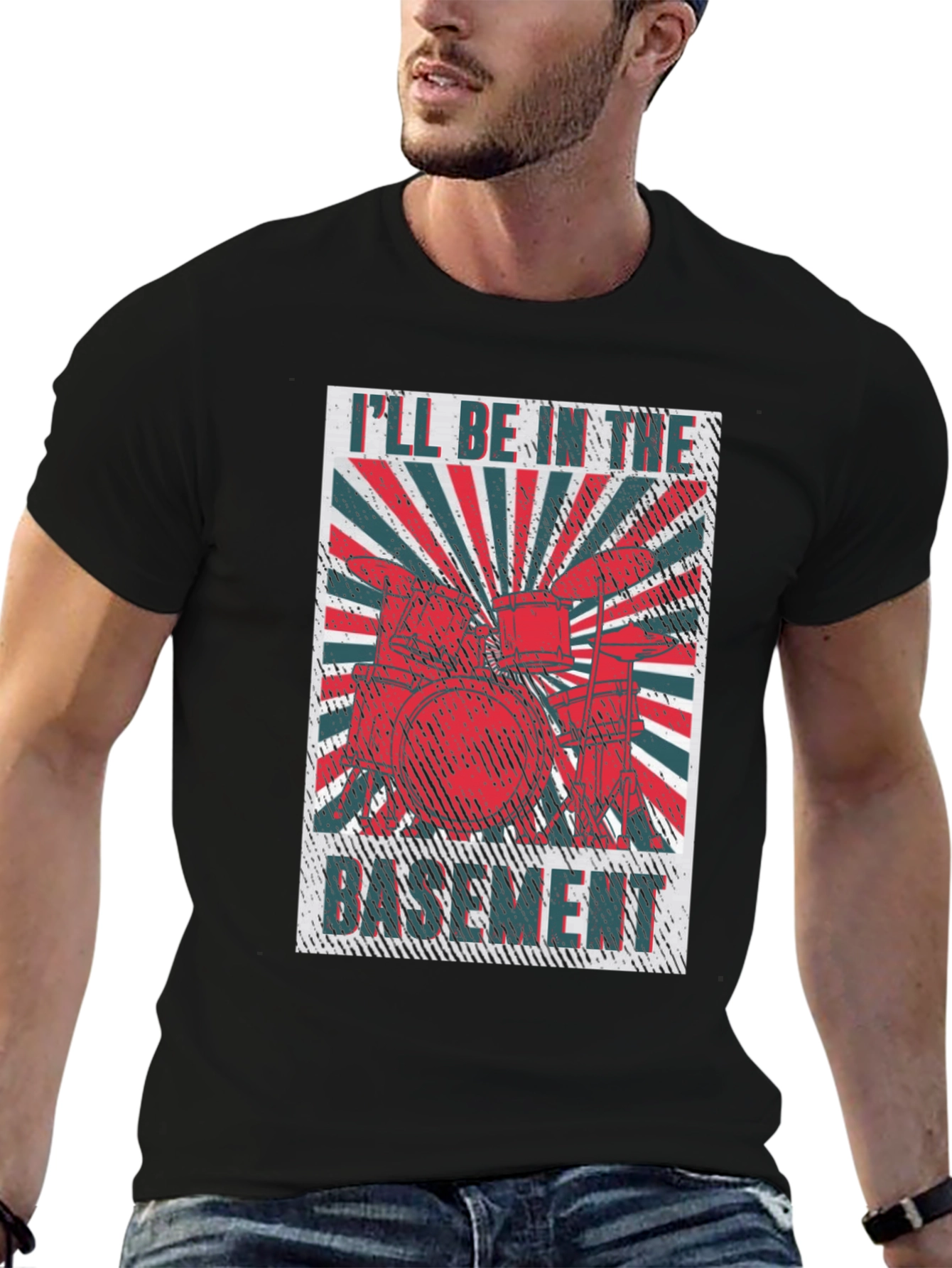 Ill Be in the Basement Drum Set T-Shirt