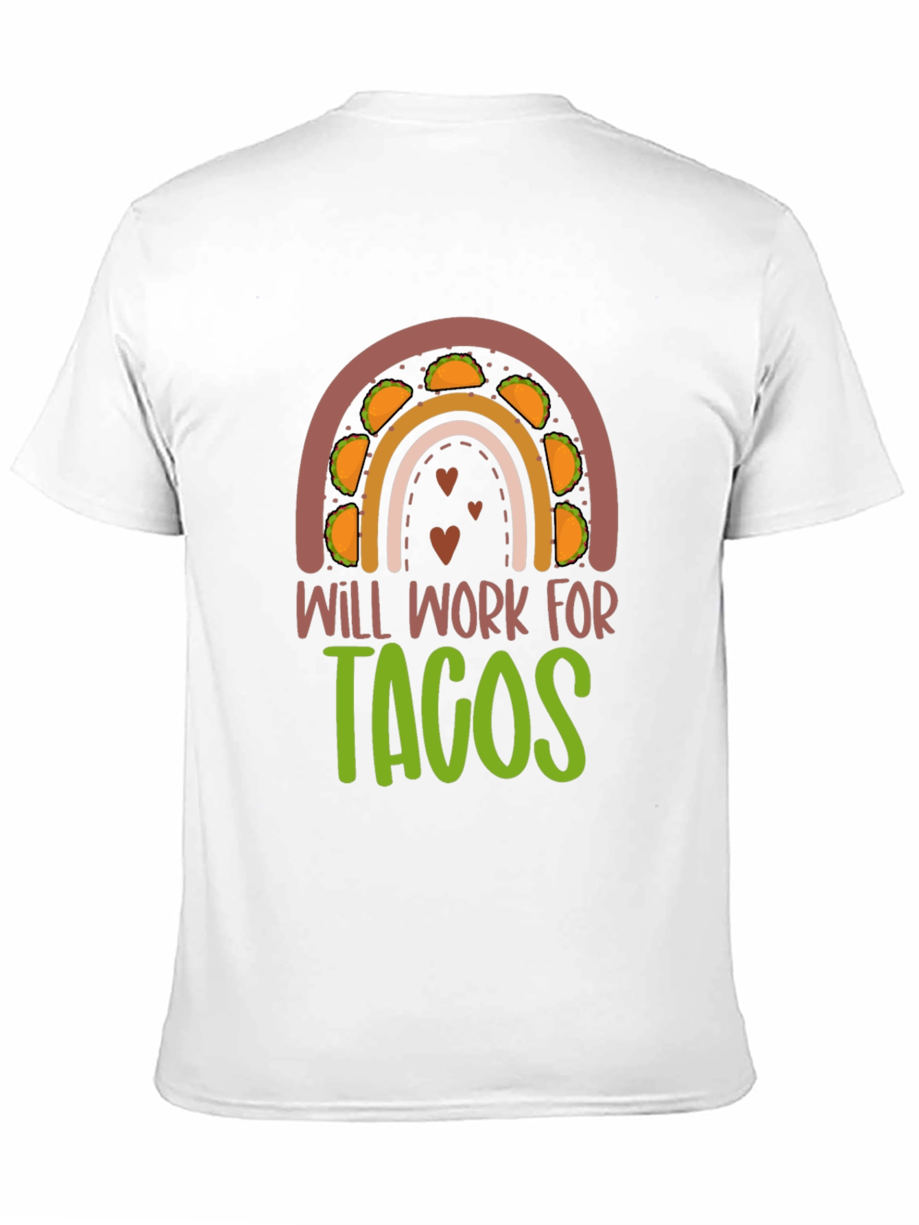 Will Work for Tacos Rainbow Graphic T-Shirt
