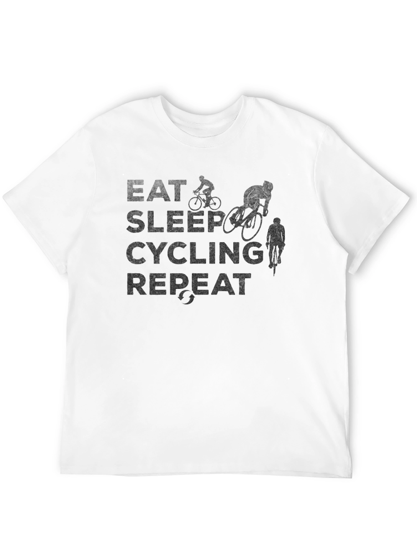 Eat Sleep Cycling Repeat Black T-Shirt
