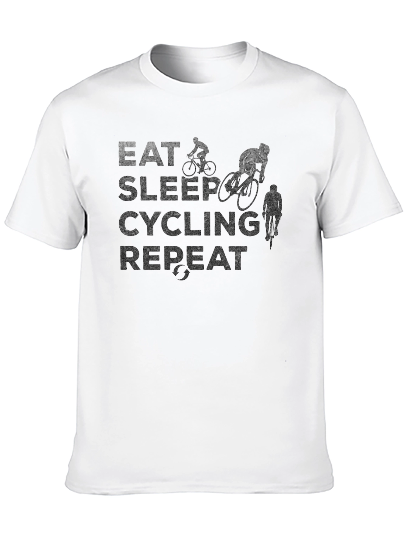 Eat Sleep Cycling Repeat Black T-Shirt