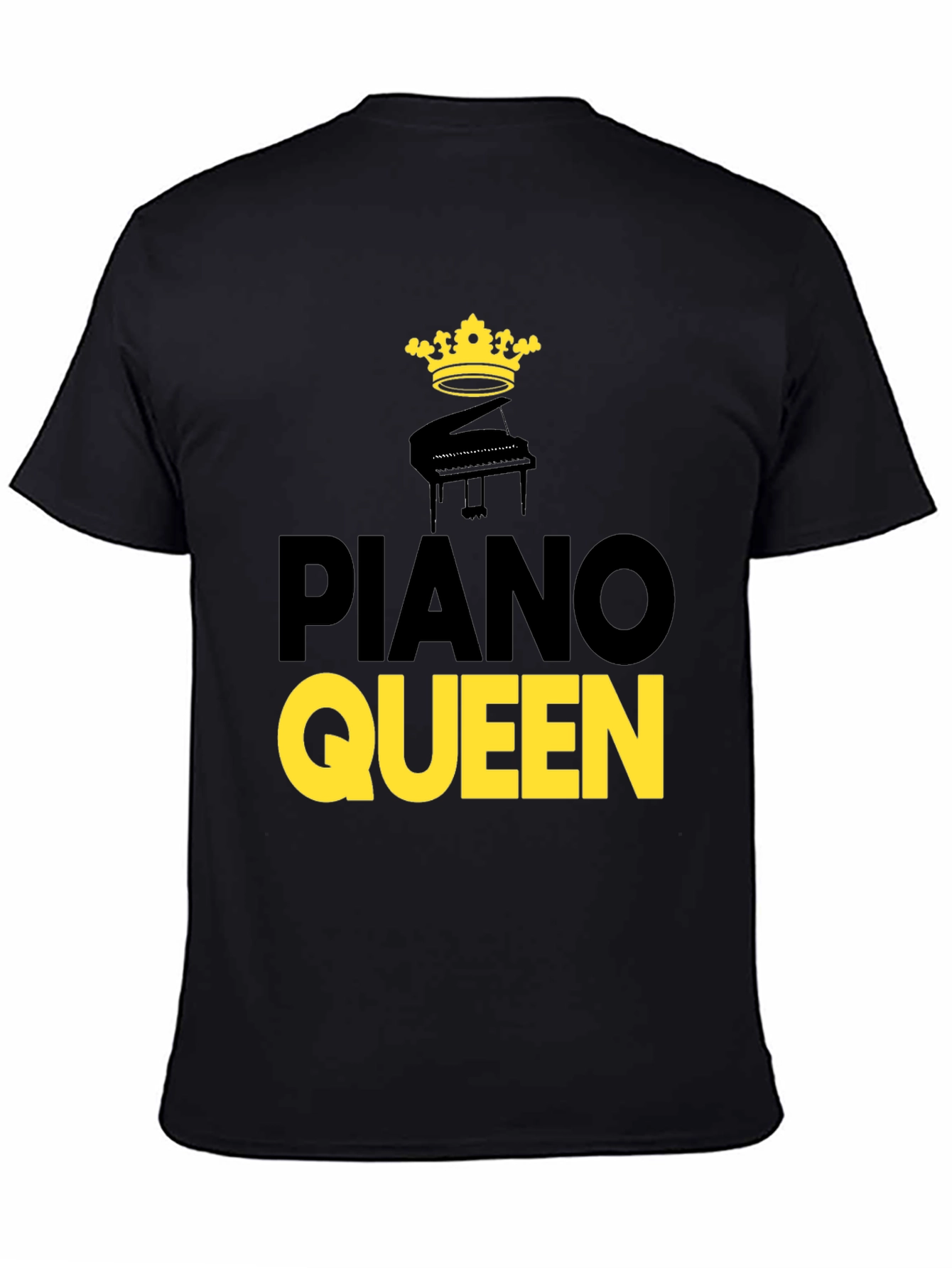 Piano Queen Graphic Tee - Black Cotton T-Shirt