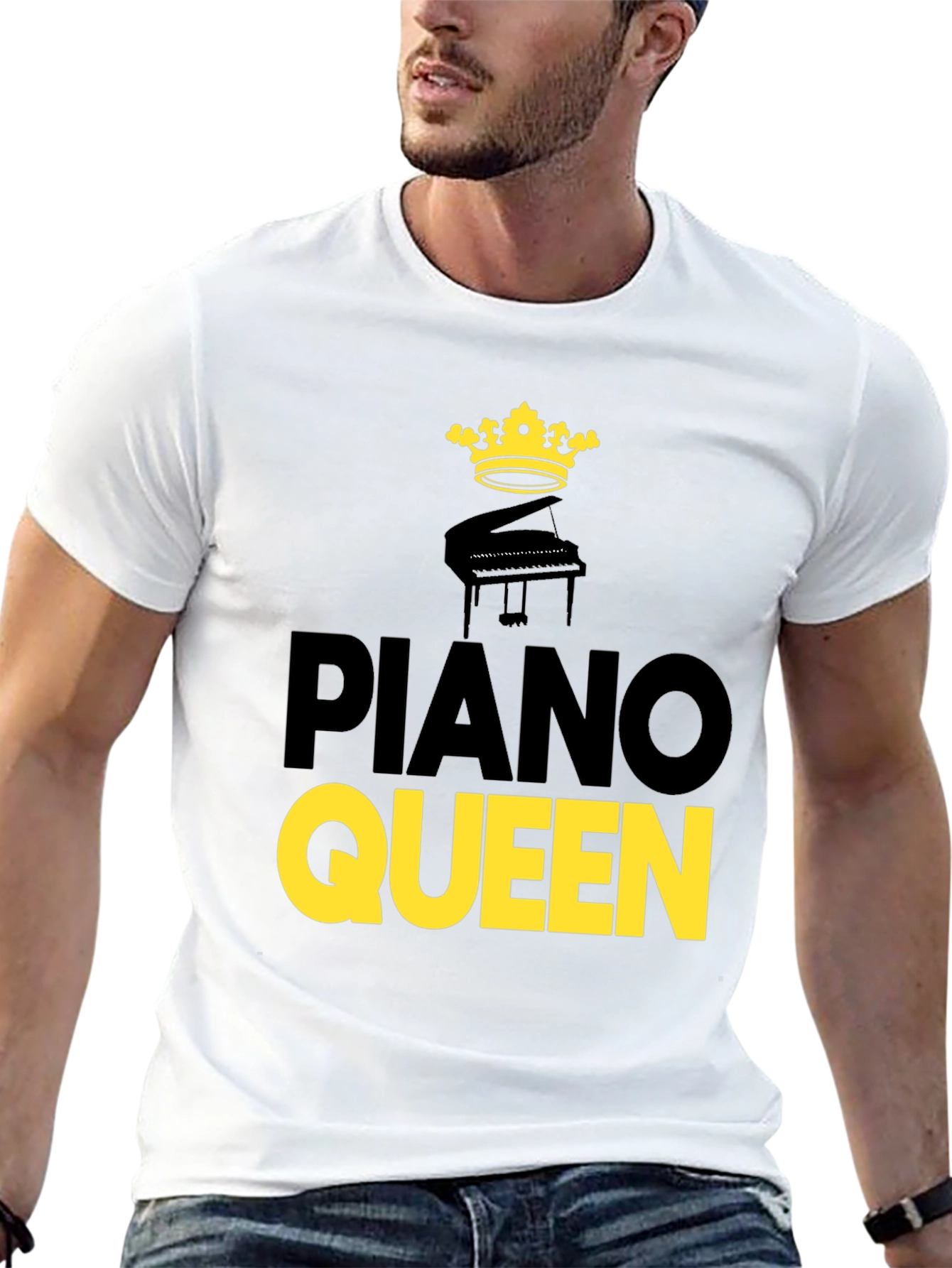 Piano Queen Graphic Tee - Black Cotton T-Shirt