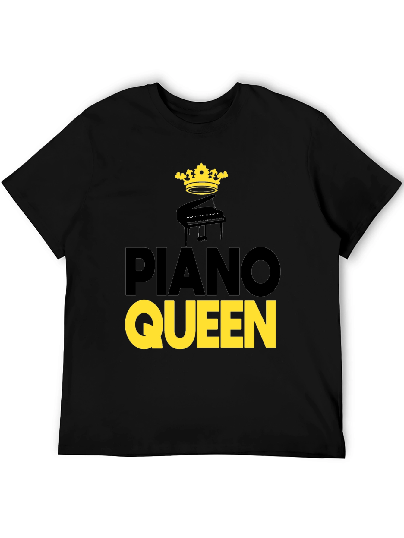 Piano Queen Graphic Tee - Black Cotton T-Shirt