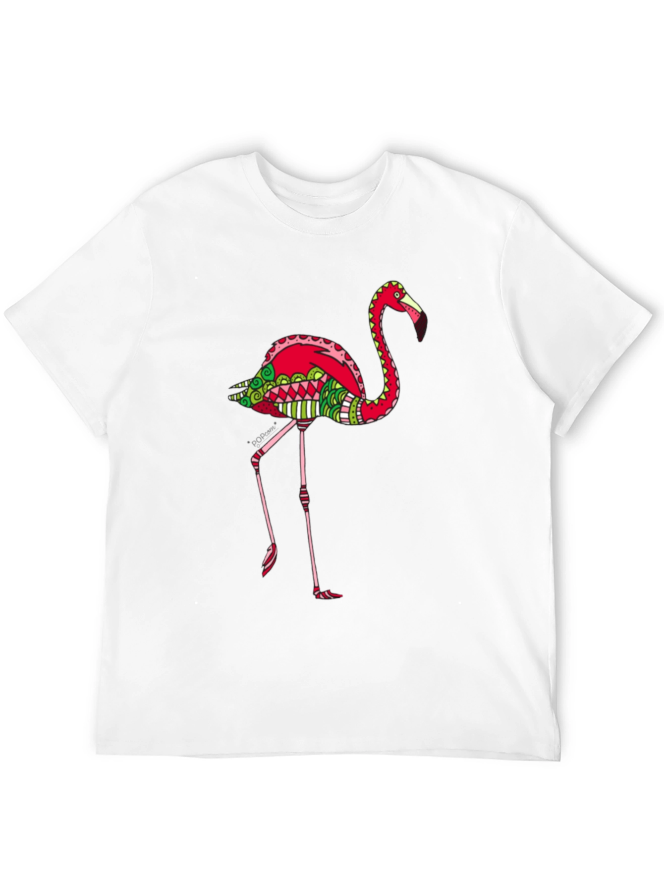 Funky Flamingo Graphic Tee - Black Cotton Blend