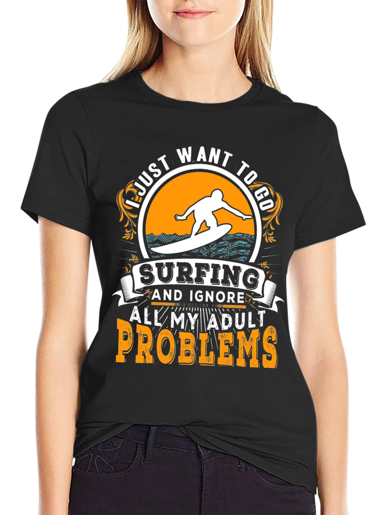 Surfing T-Shirt: Ignore Adult Problems