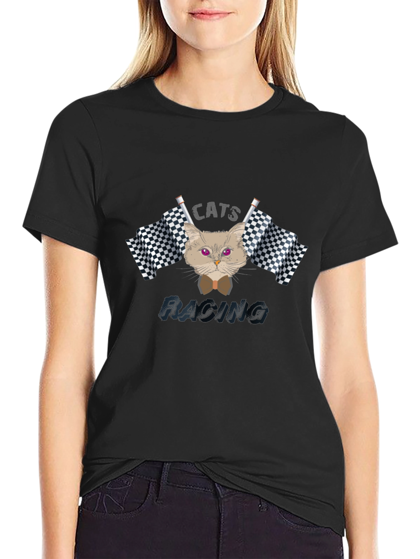 Cats Racing Black T-Shirt