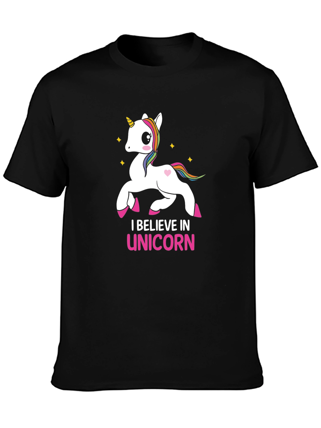 I Believe In Unicorns Black T-Shirt