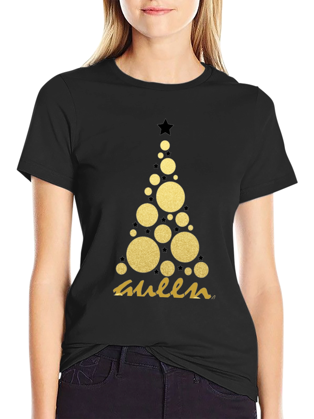 Queen Christmas Tree Graphic Tee - Holiday Gift
