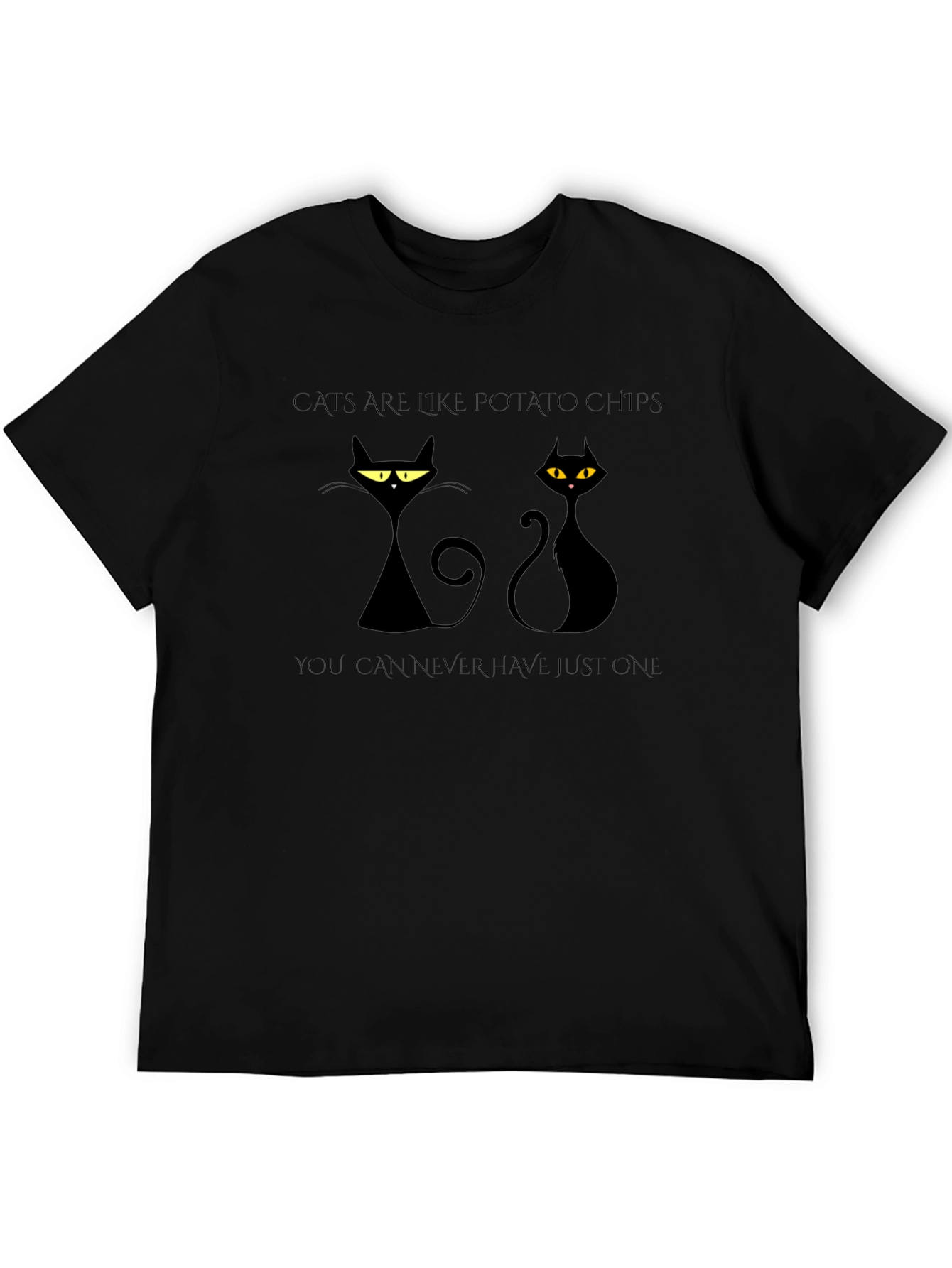 Cats Like Potato Chips Black Graphic Tee
