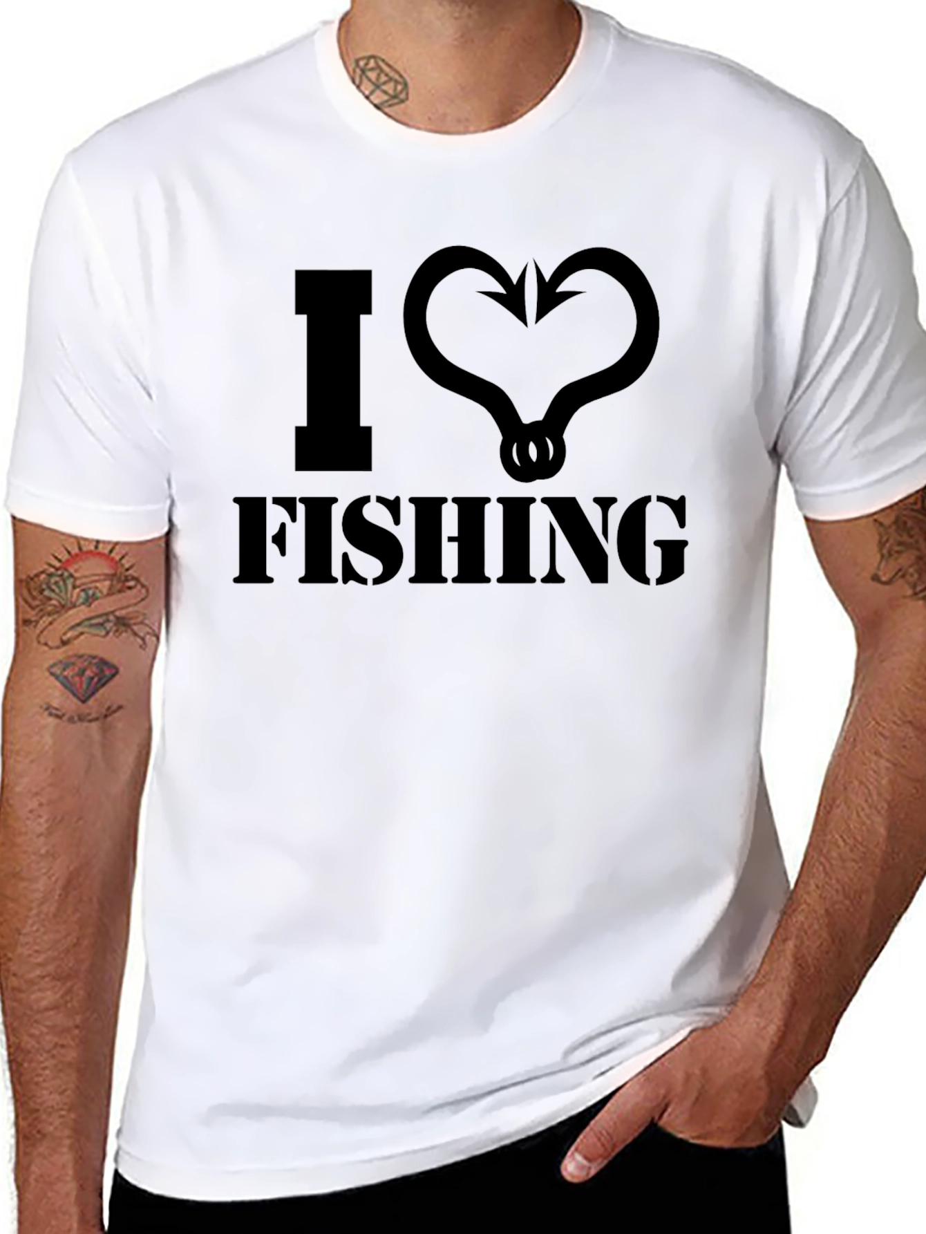 I Love Fishing Black T-Shirt