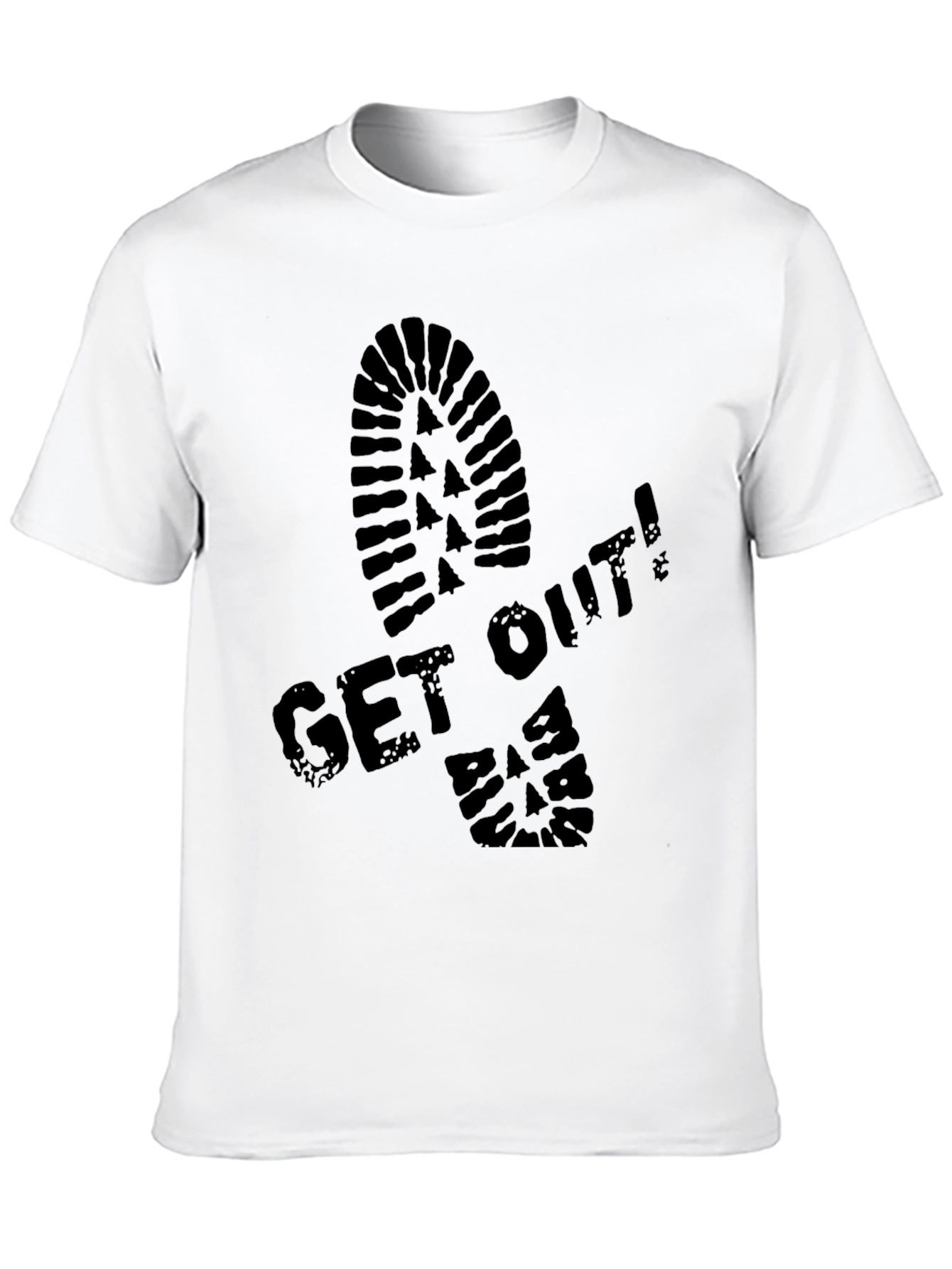 Get Out! Graphic Print Crew Neck T-Shirt