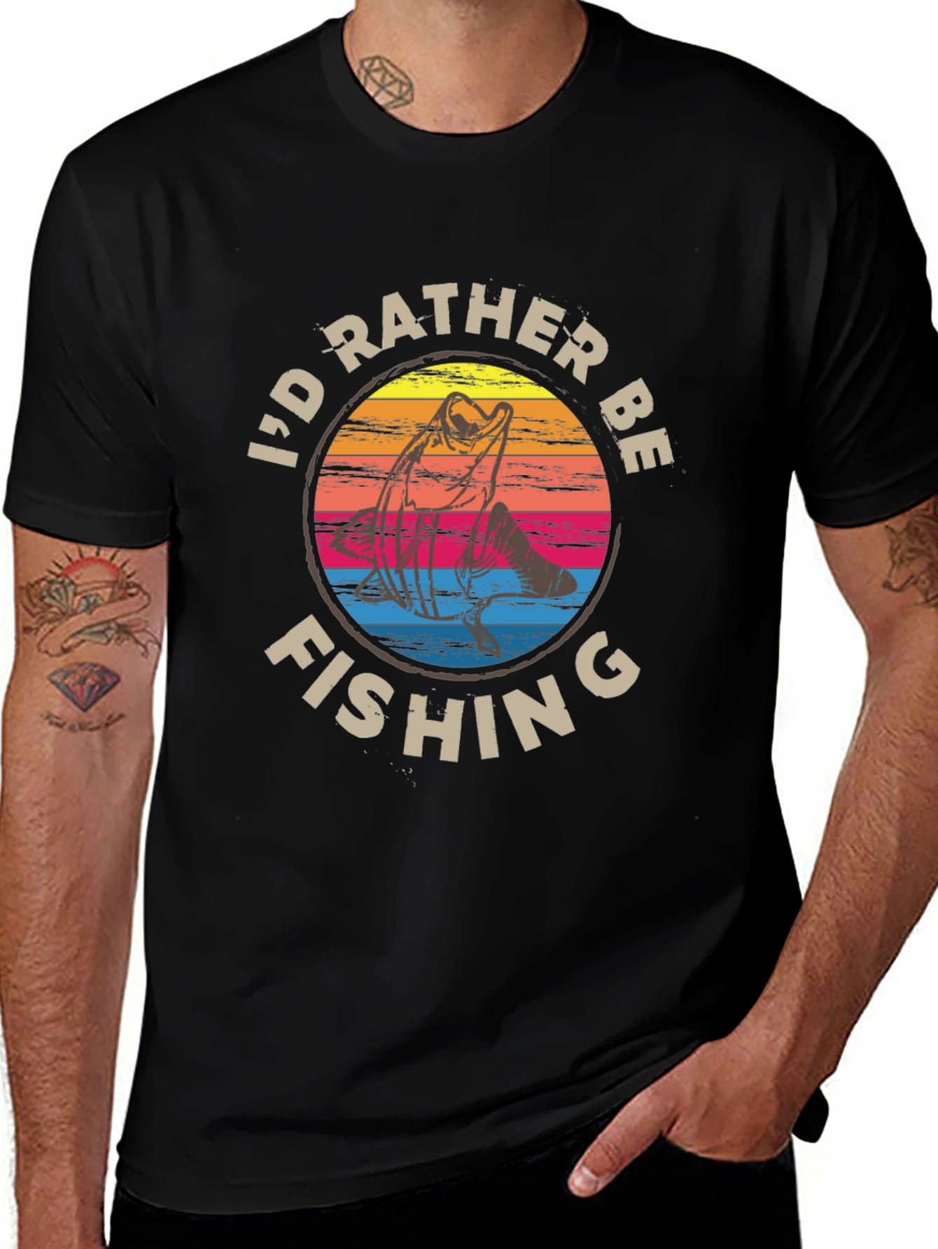 Id Rather Be Fishing Graphic Tee - Black