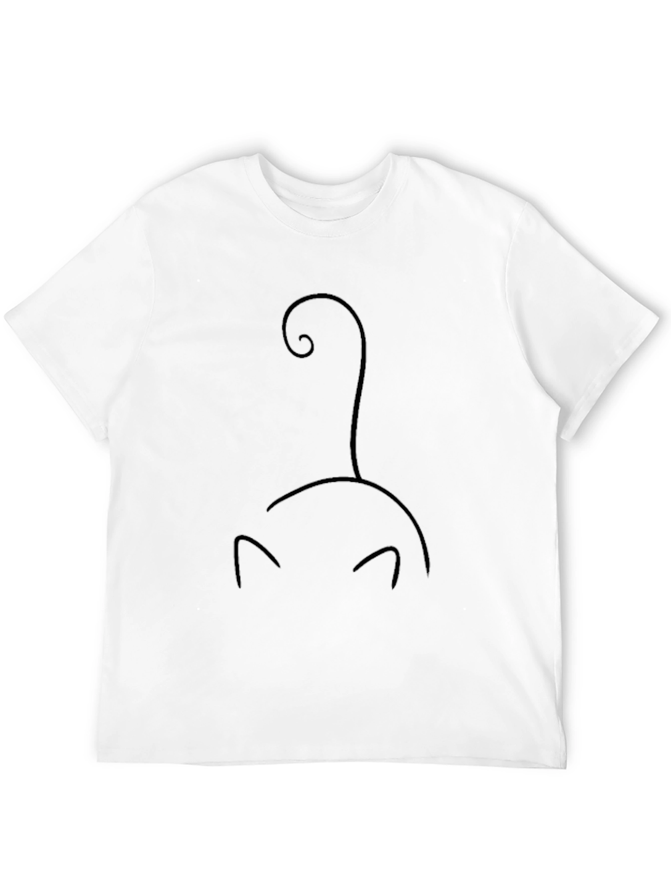 Minimalist Cat Silhouette Black T-Shirt