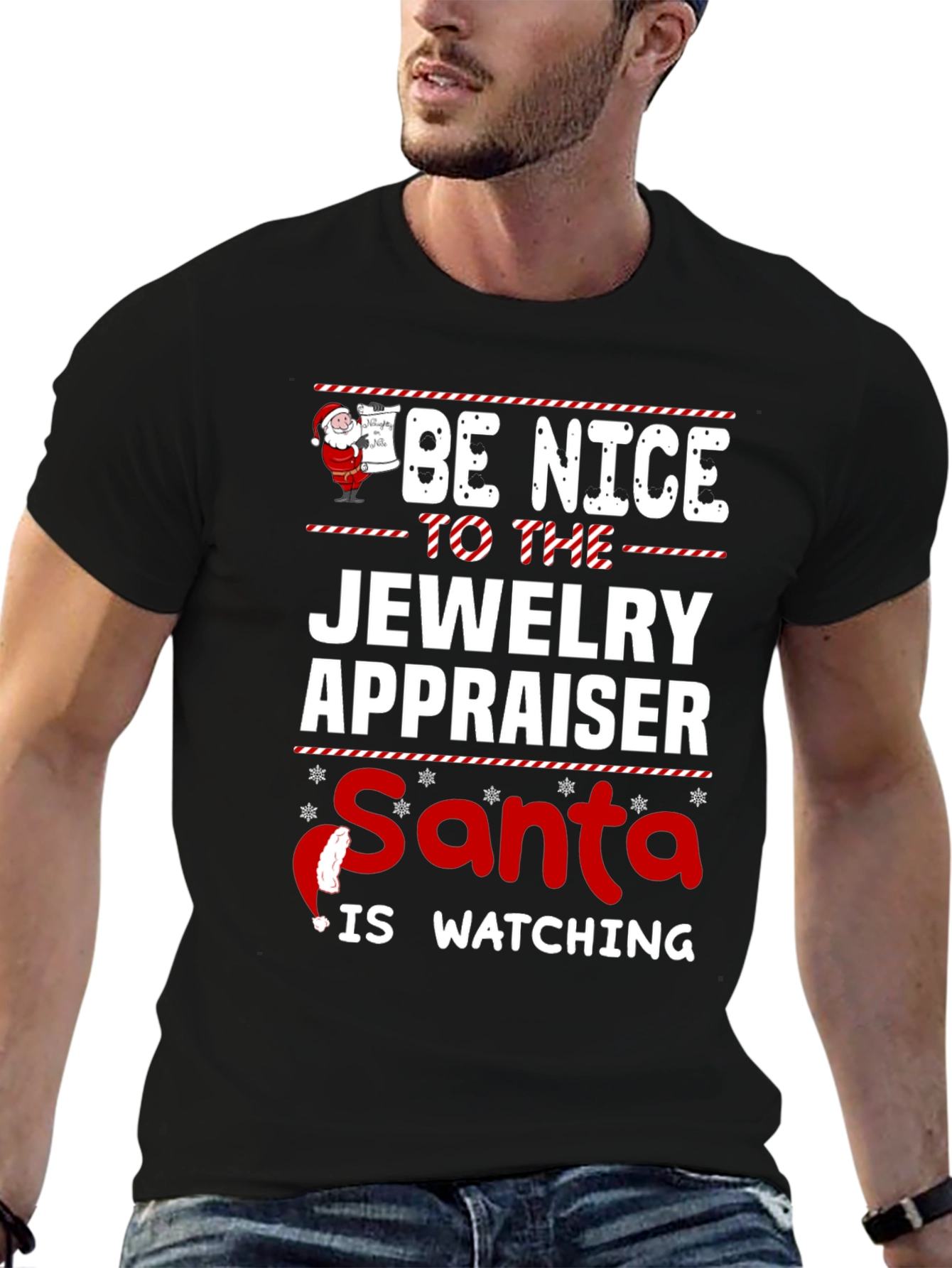 Funny Jewelry Appraiser Santa Christmas T-Shirt