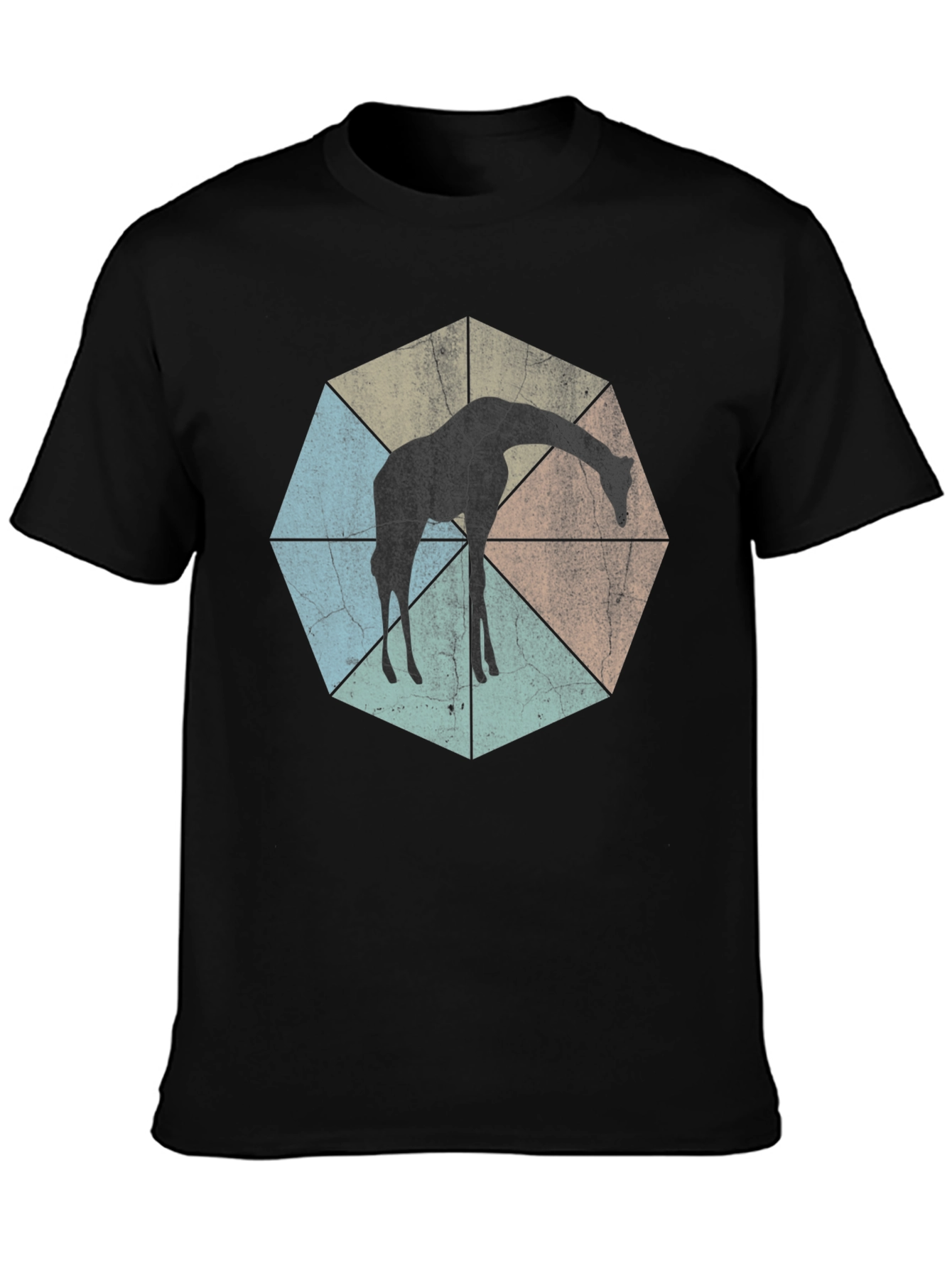 Geometric Giraffe T-Shirt - Unisex Black Tee