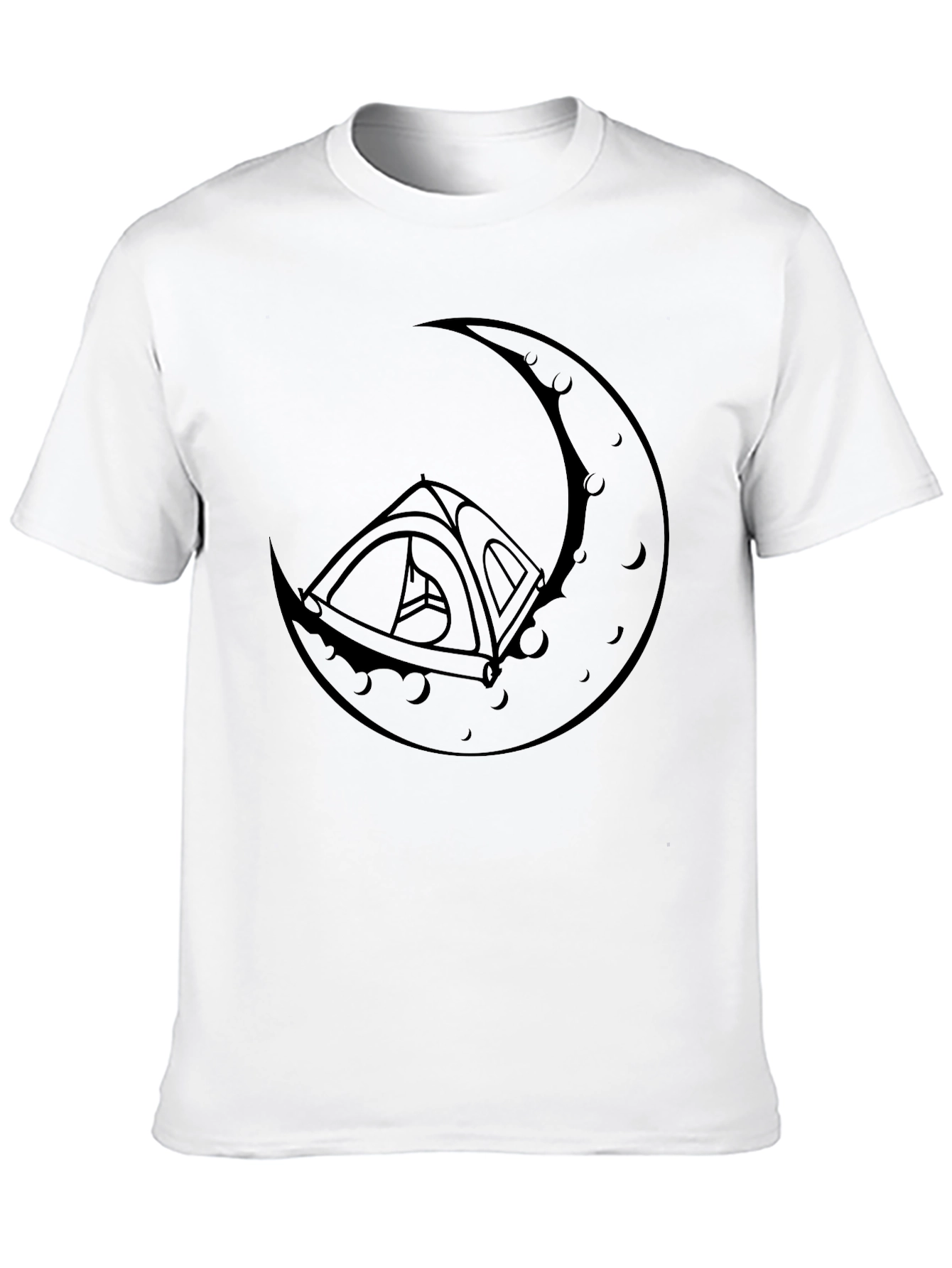 Camping Moon Graphic Tee - Black