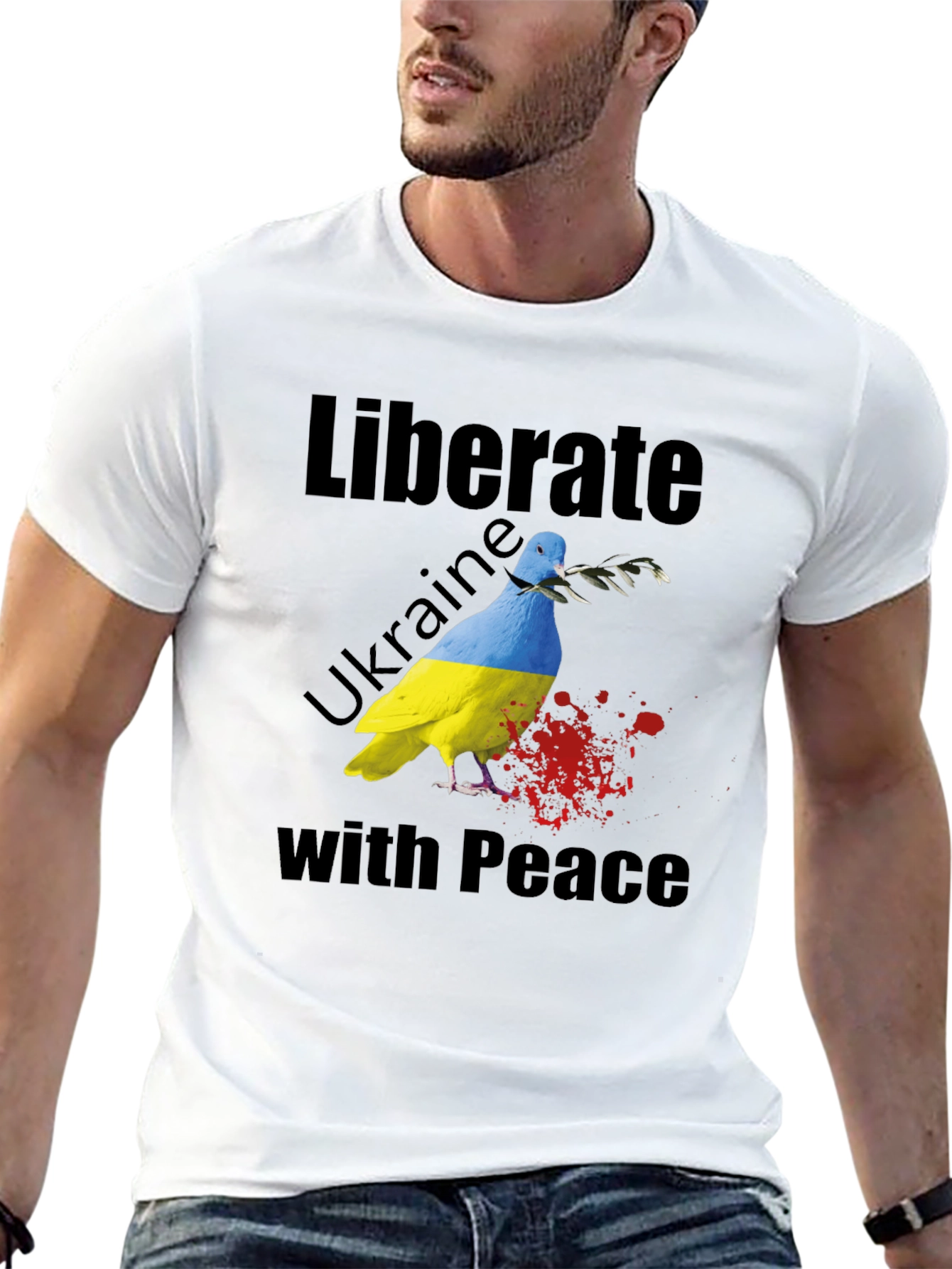 Liberate Ukraine with Peace Dove T-Shirt