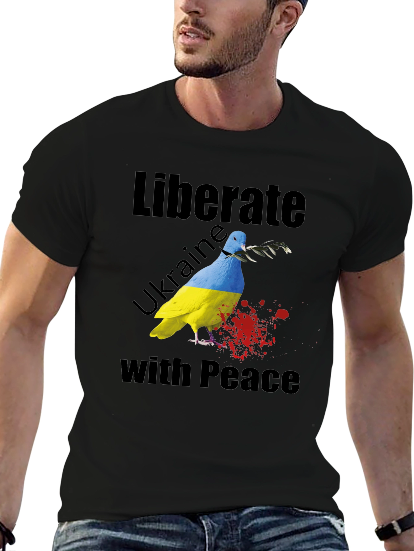 Liberate Ukraine with Peace Dove T-Shirt