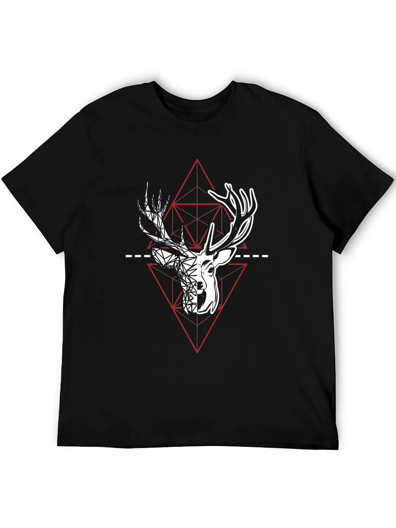 Geometric Deer Graphic Tee - Modern Style