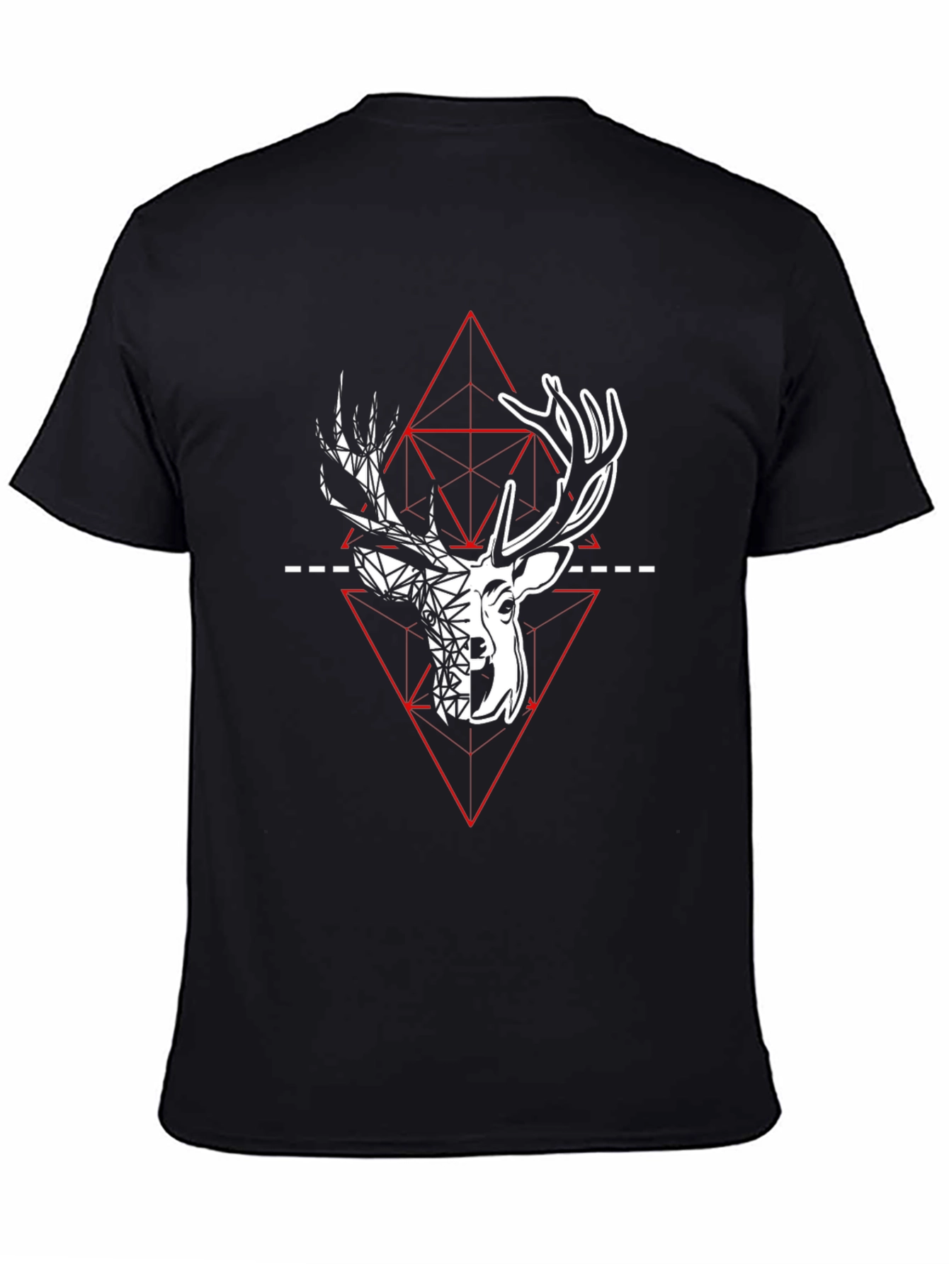 Geometric Deer Graphic Tee - Modern Style