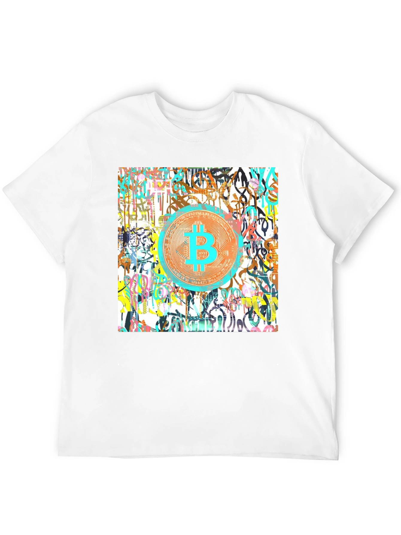 Bitcoin Graffiti Art Mens Black T-Shirt