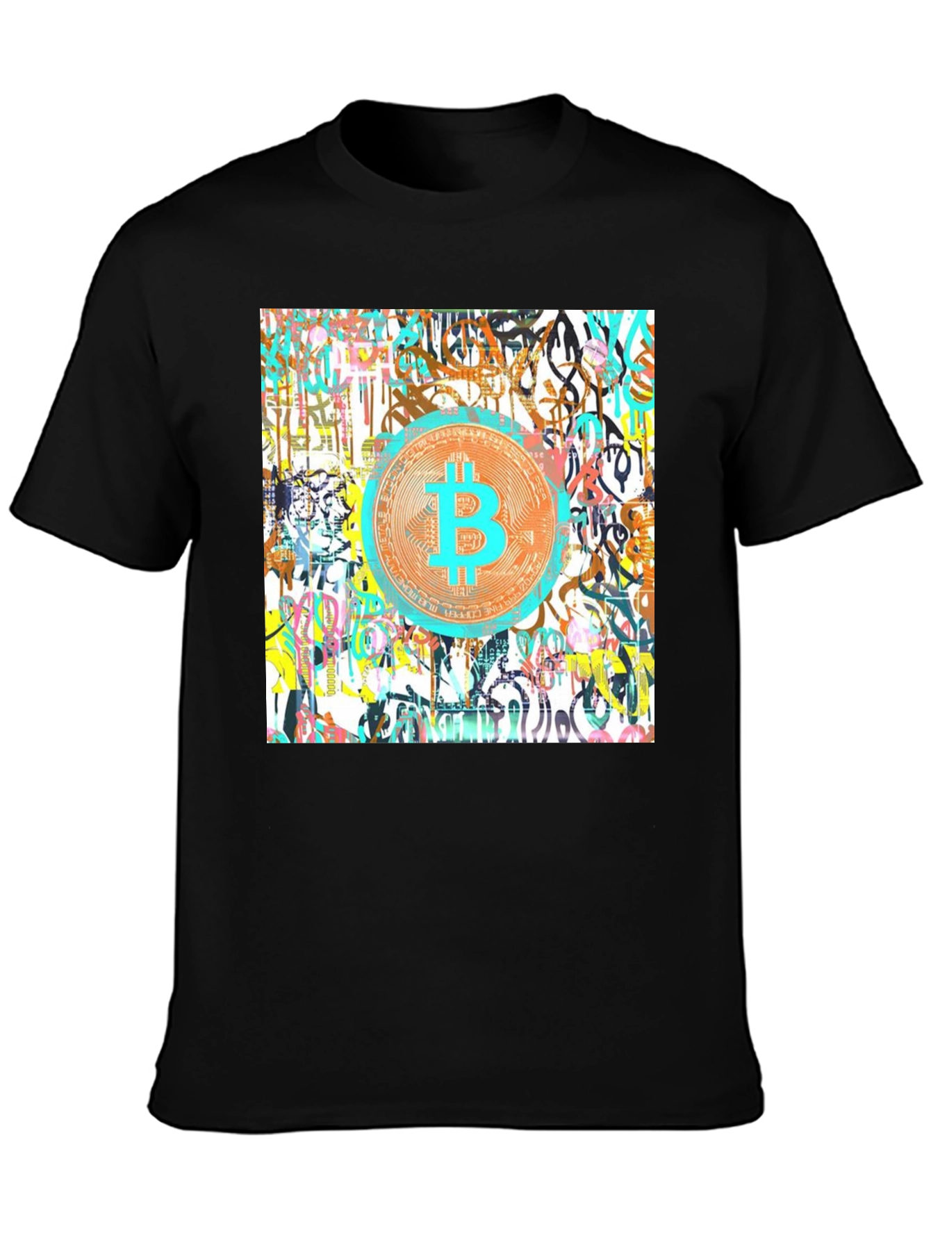 Bitcoin Graffiti Art Mens Black T-Shirt