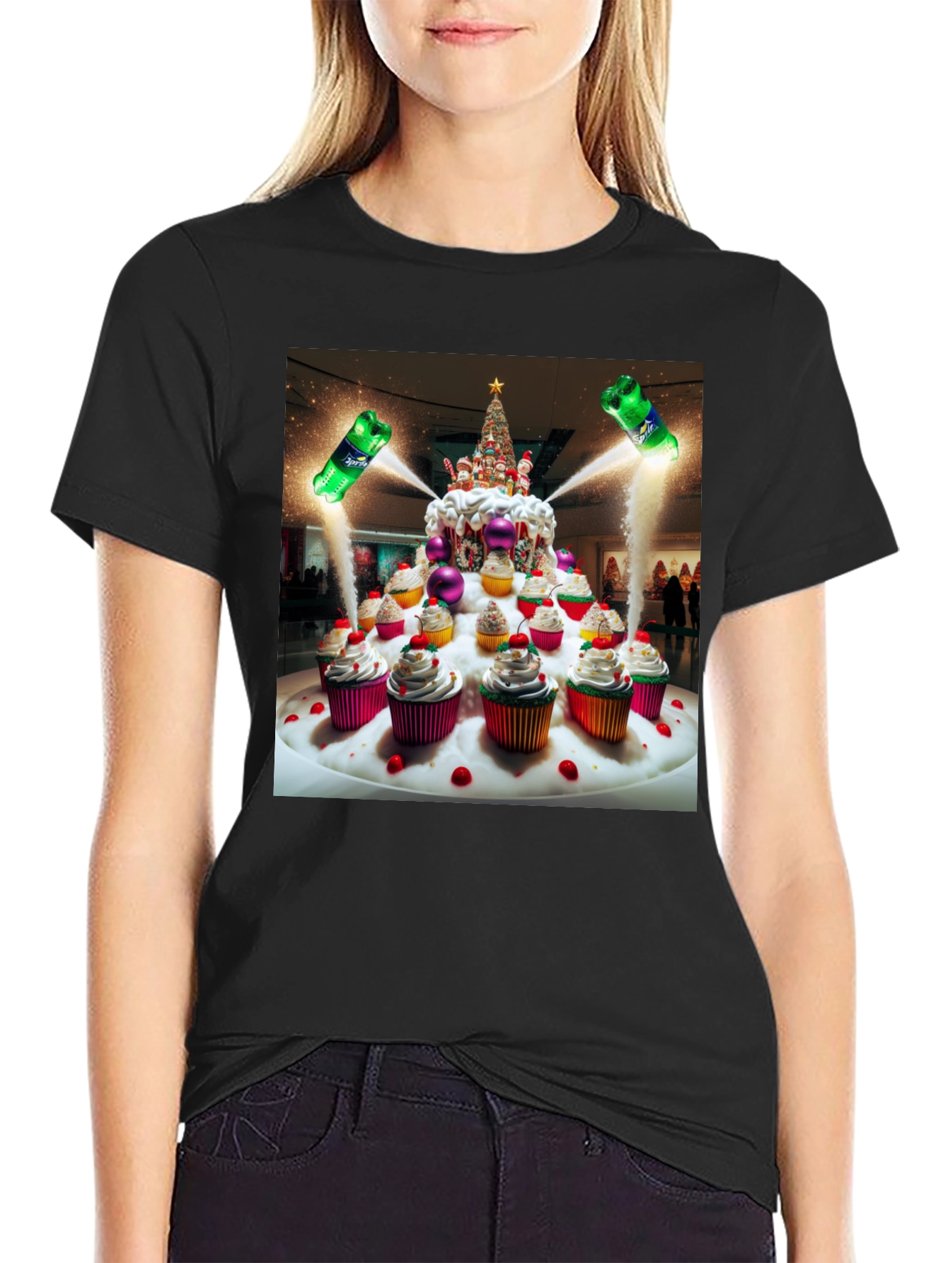 Festive Cupcake Christmas Tree T-Shirt