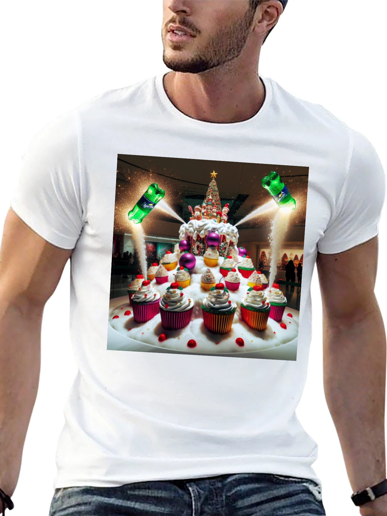 Festive Cupcake Christmas Tree T-Shirt