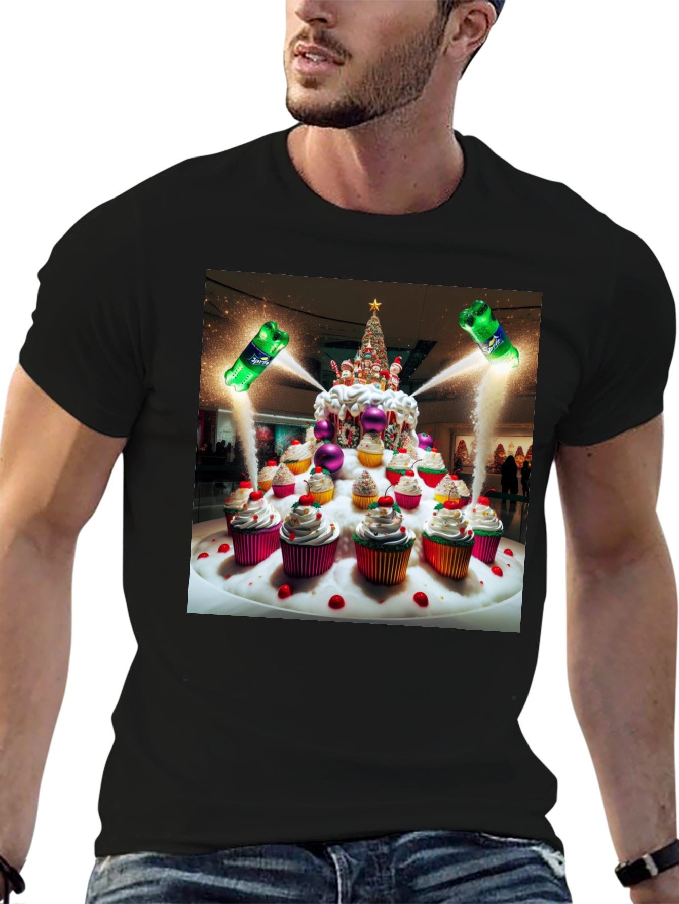 Festive Cupcake Christmas Tree T-Shirt