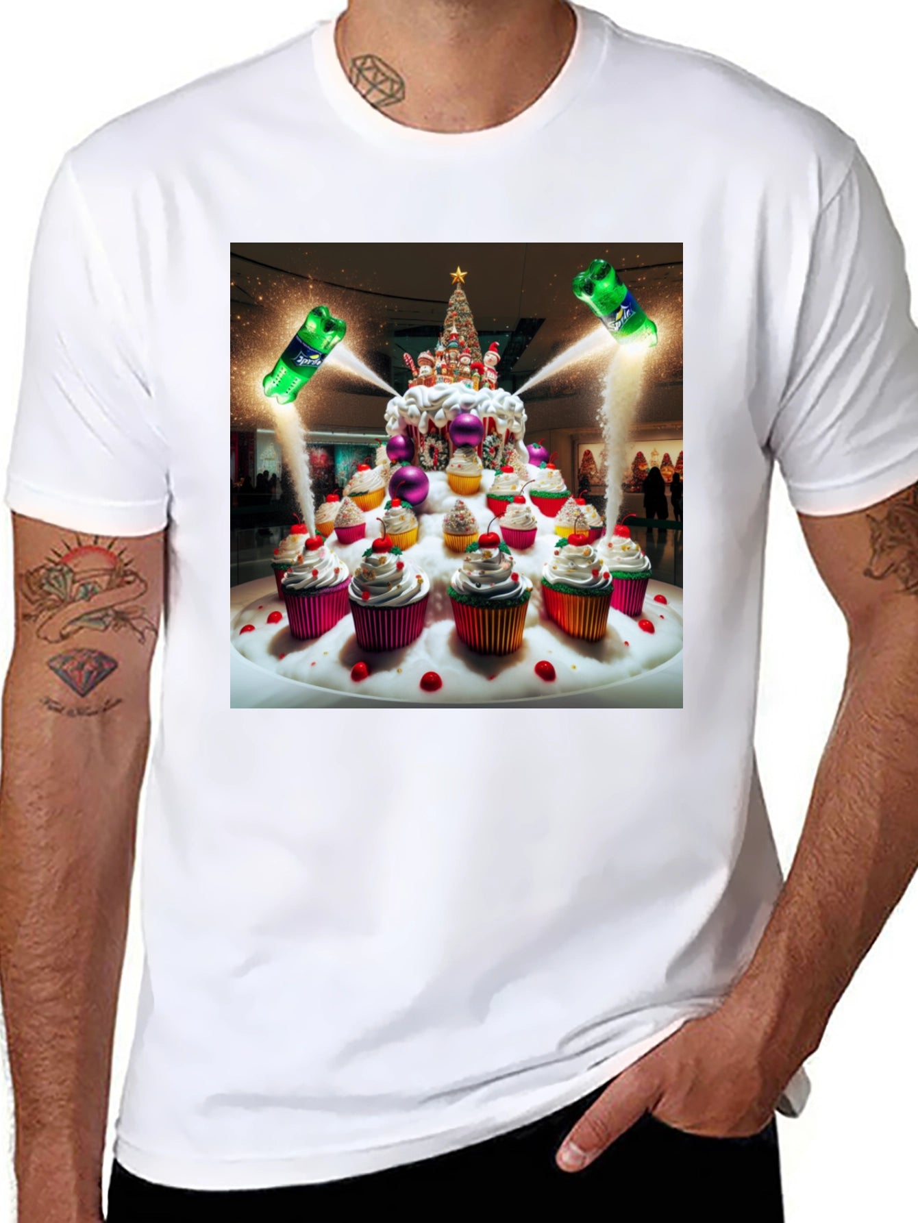Festive Cupcake Christmas Tree T-Shirt