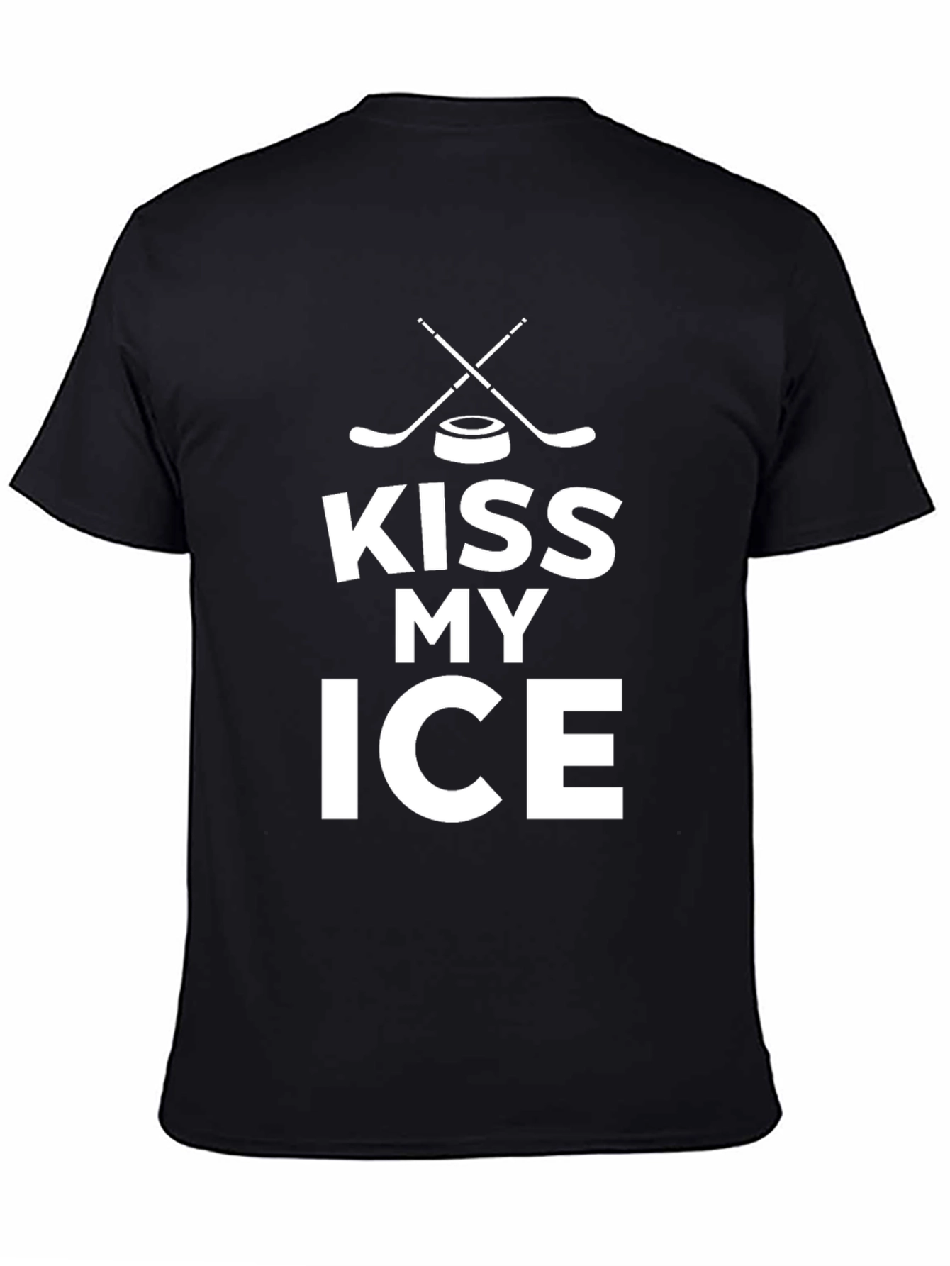 Kiss My Ice Hockey Graphic Tee - Black