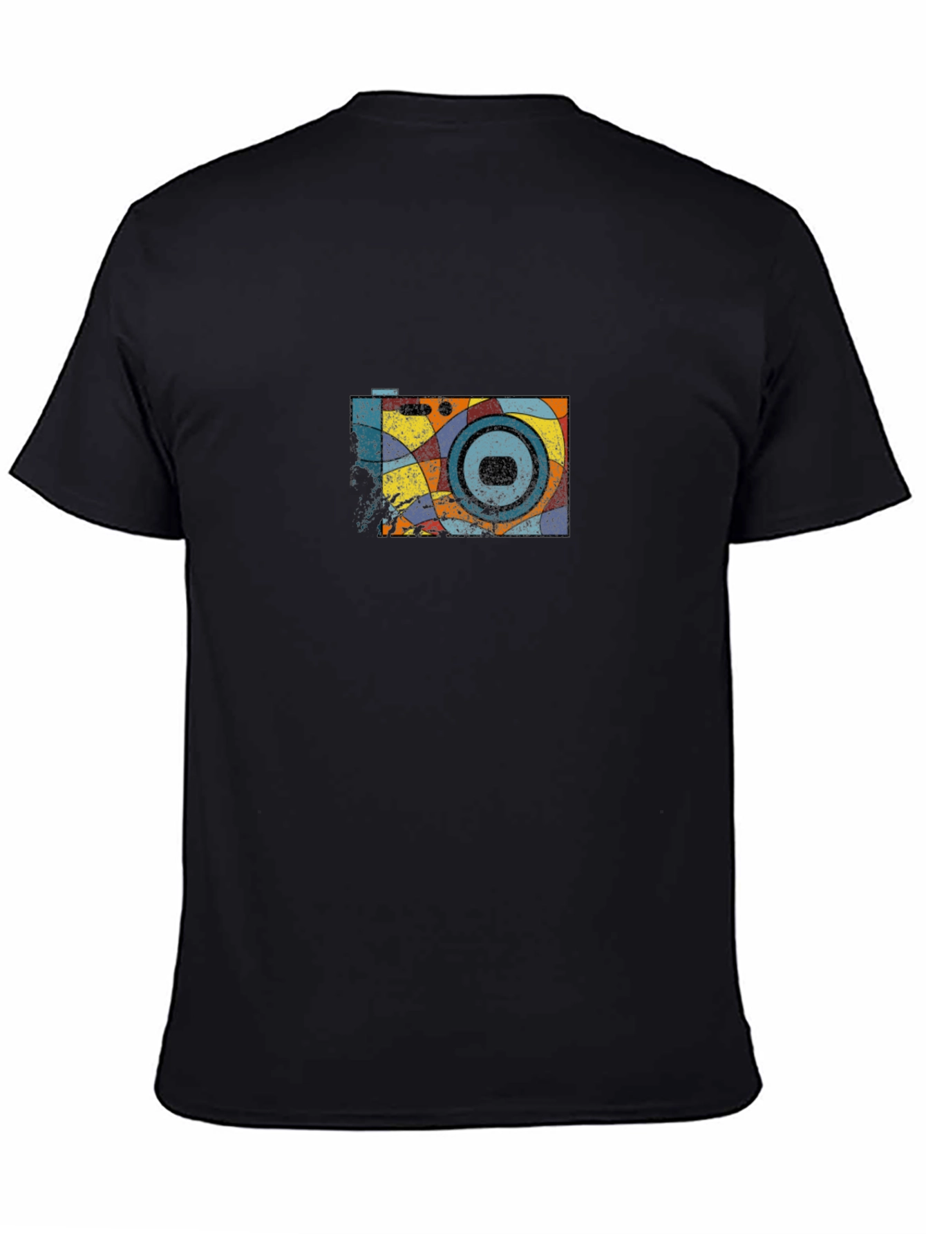 Retro Camera Graphic Black T-Shirt