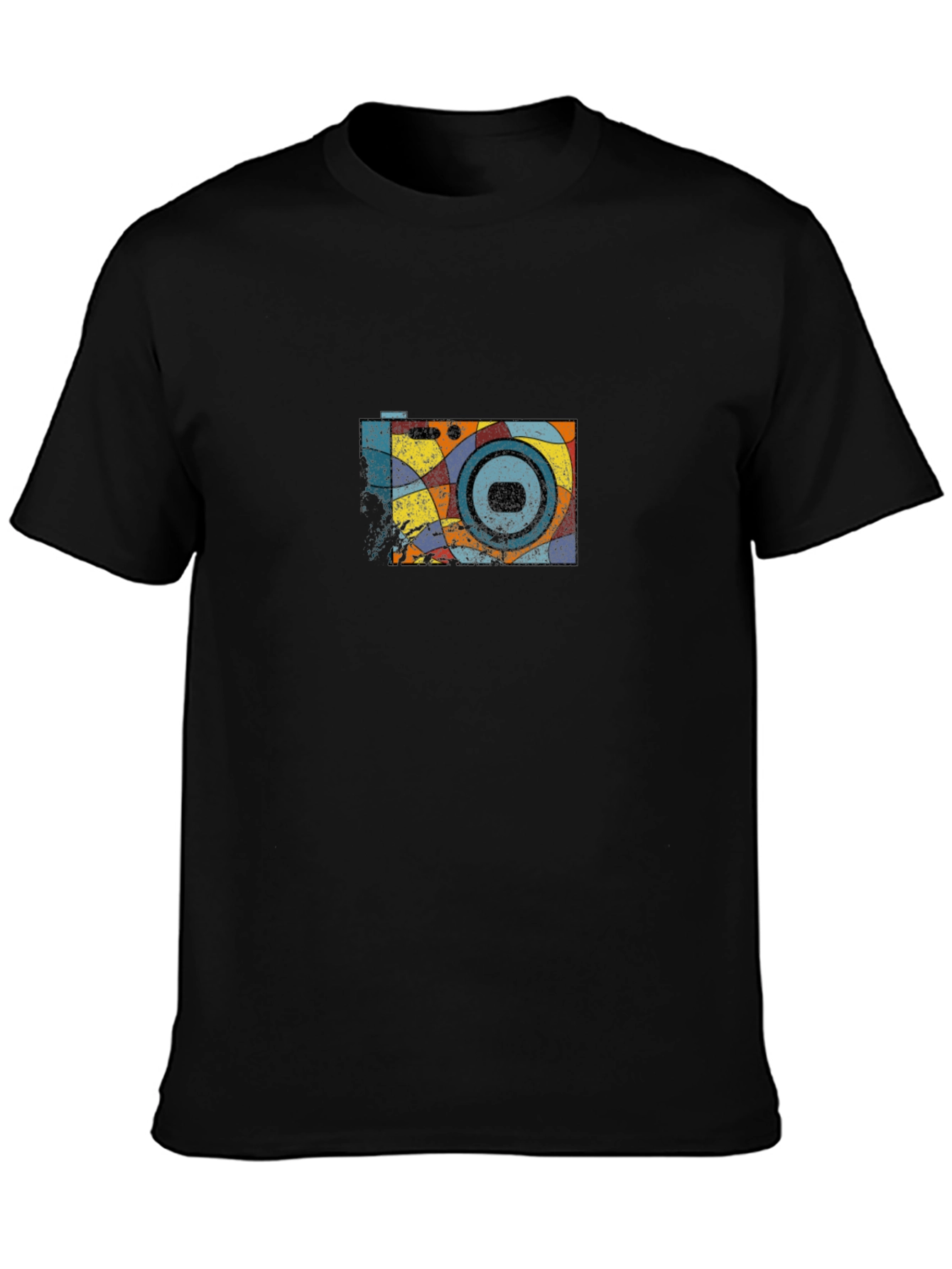 Retro Camera Graphic Black T-Shirt