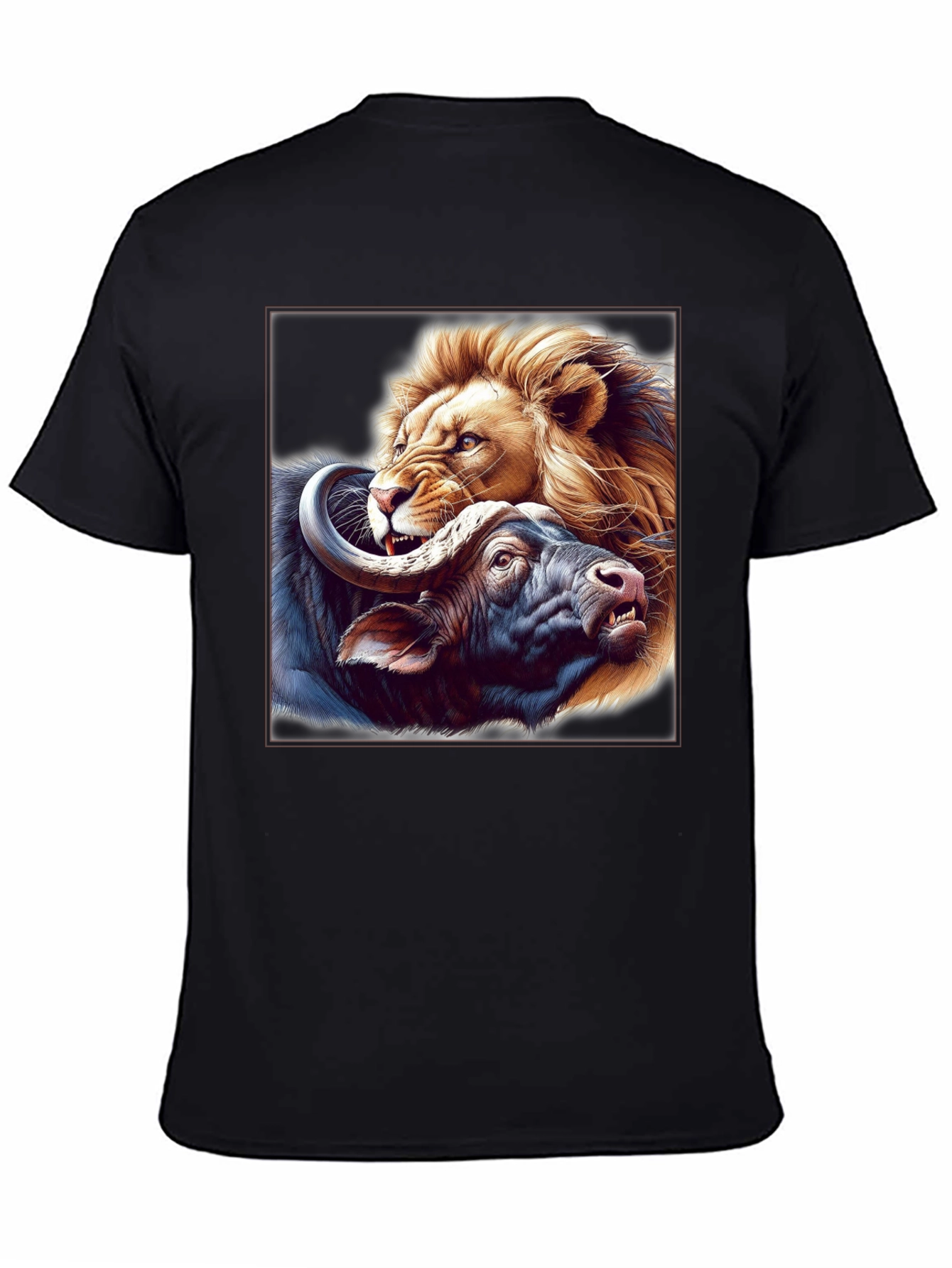 Lion vs. Buffalo Graphic Tee - Fierce Animal Print