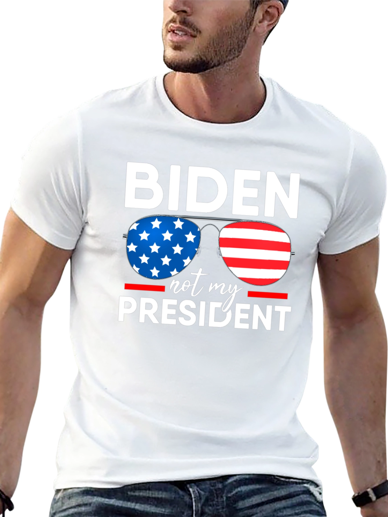 Biden Not My President Patriotic Graphic Tee