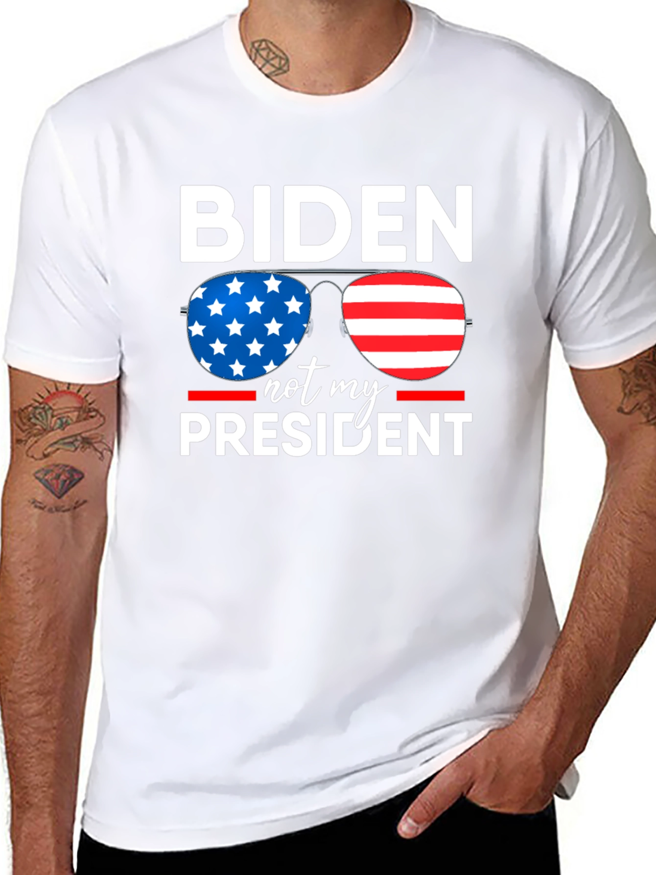 Biden Not My President Patriotic Graphic Tee