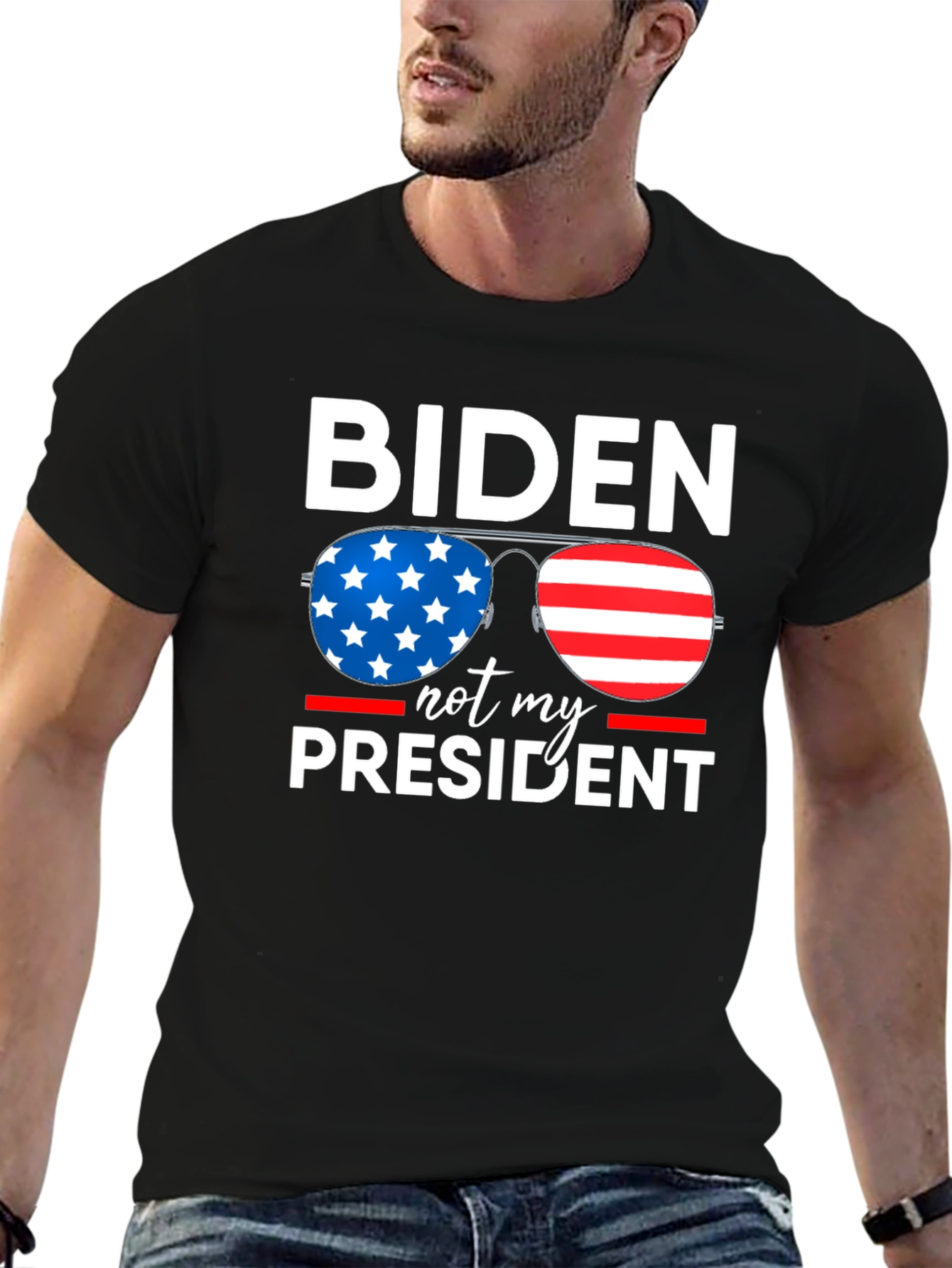 Biden Not My President Patriotic Graphic Tee