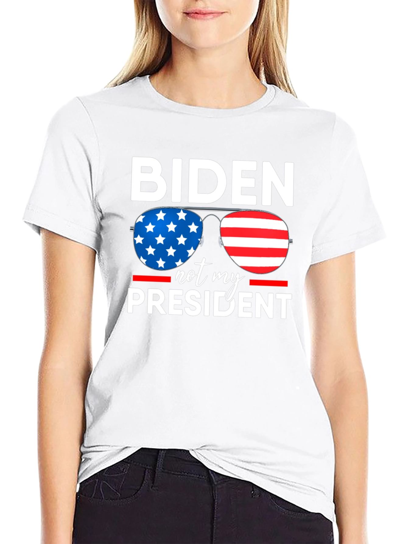 Biden Not My President Patriotic Graphic Tee