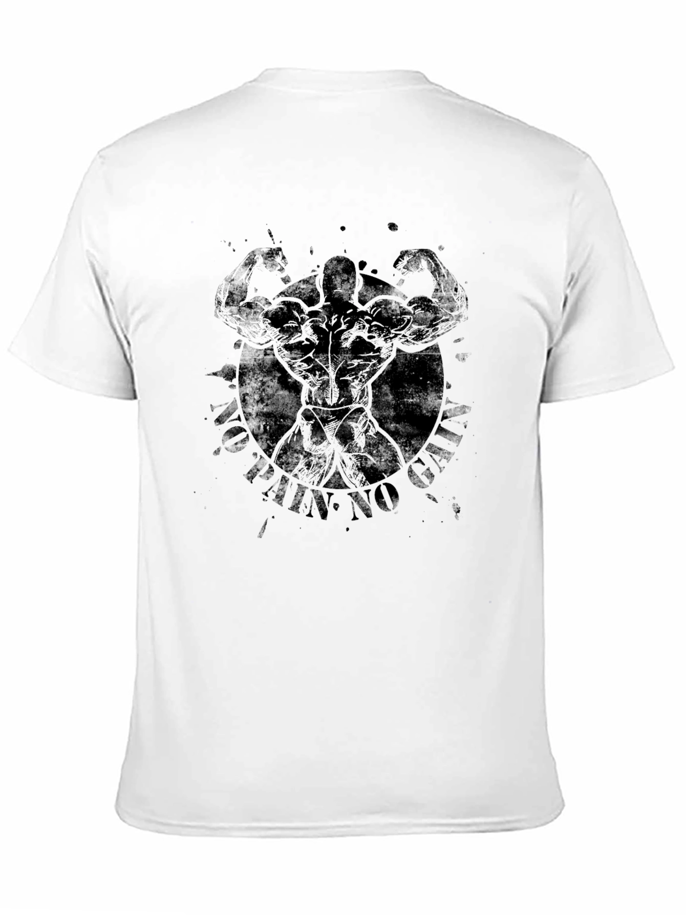 No Pain No Gains Bodybuilder Graphic T-Shirt