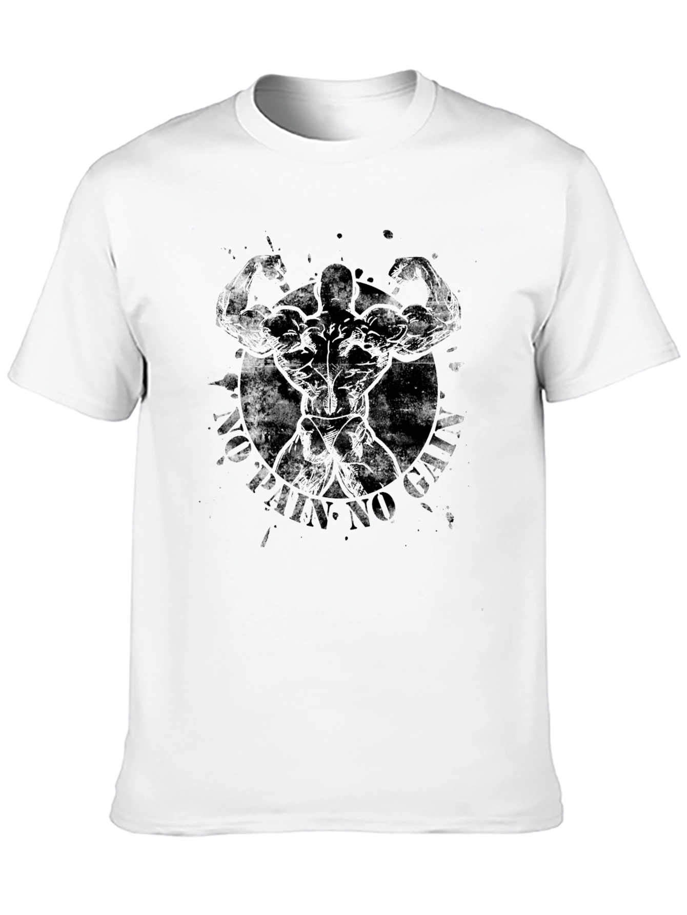 No Pain No Gains Bodybuilder Graphic T-Shirt