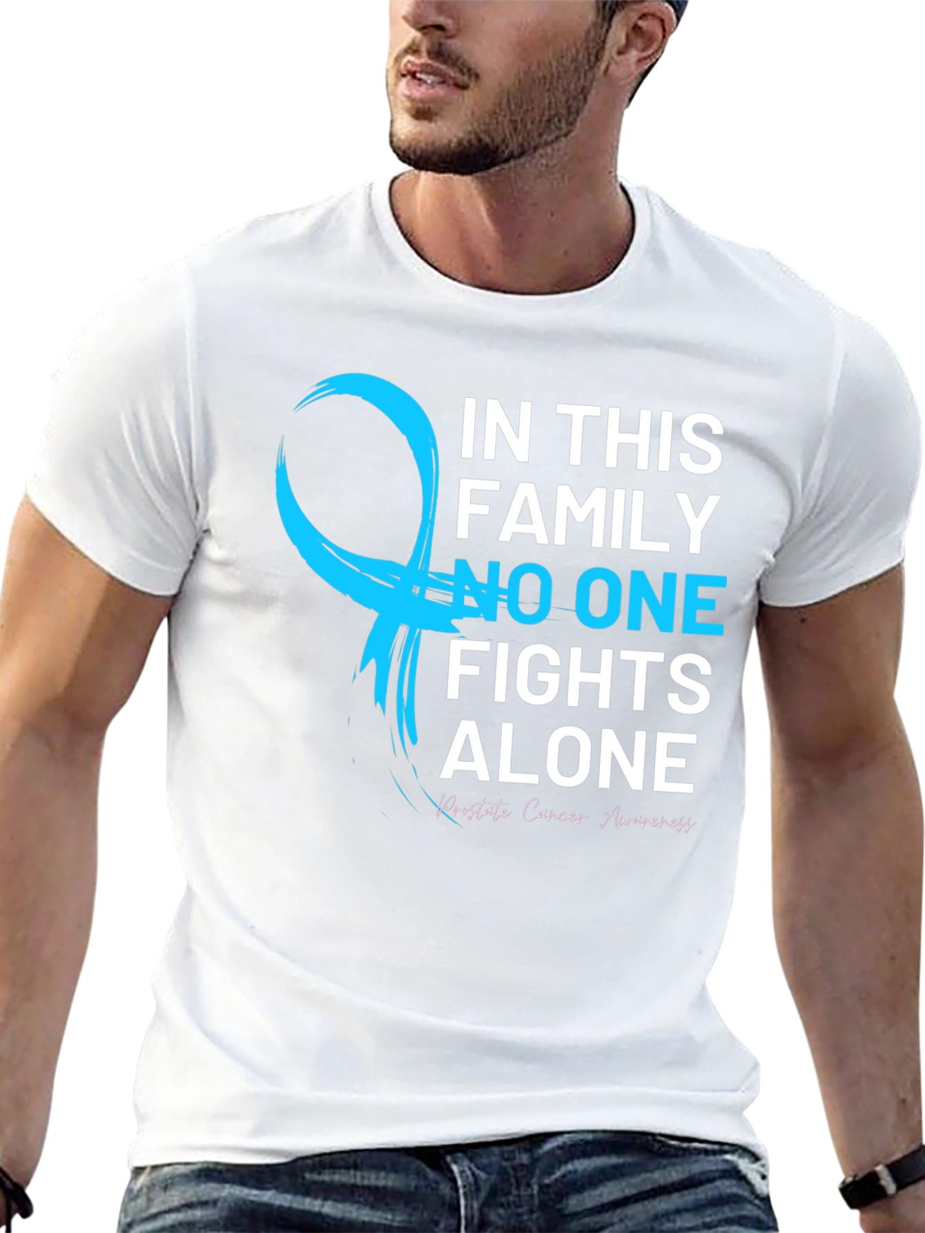 Prostate Cancer Awareness T-Shirt - No One Fights Alone